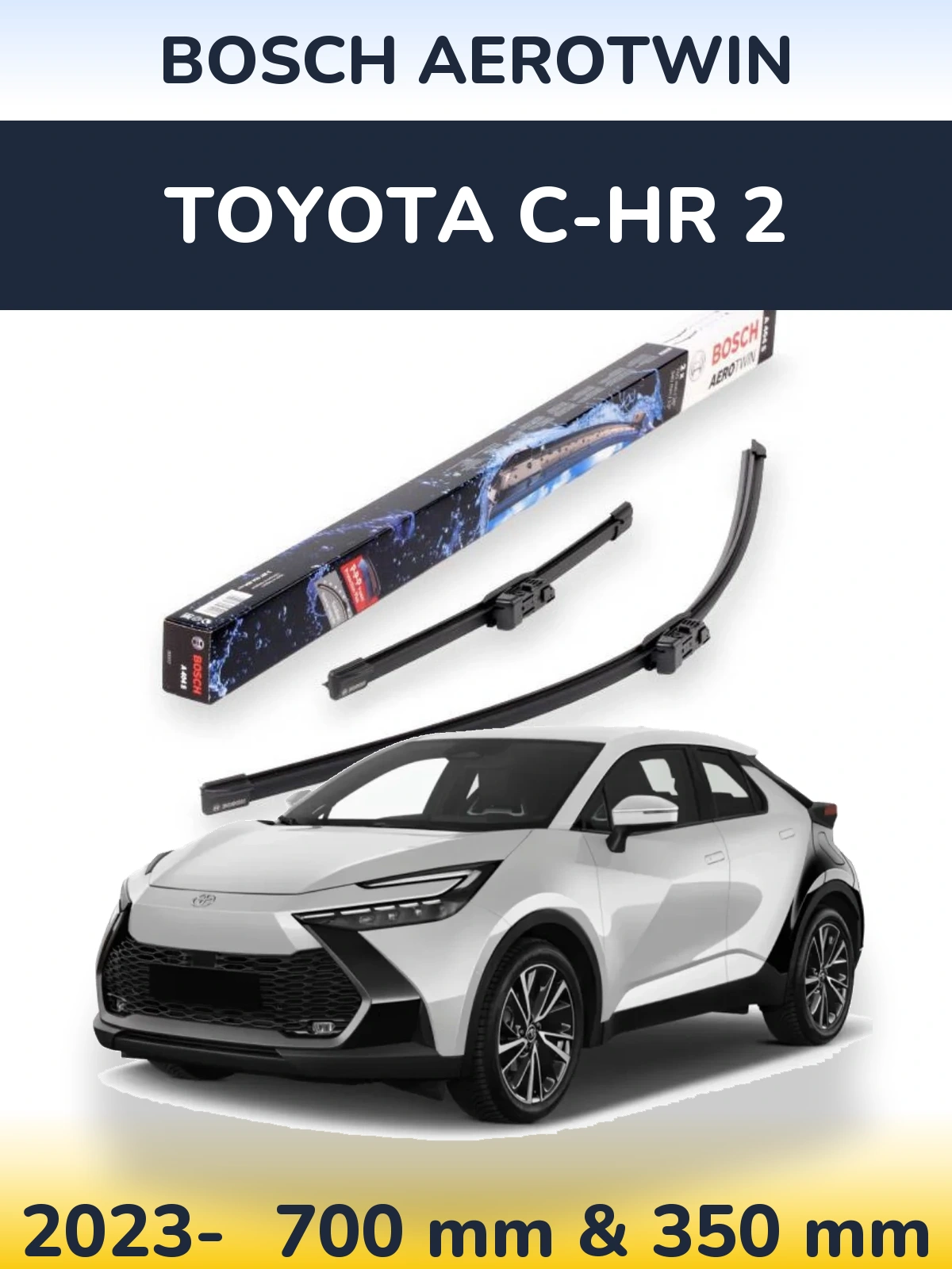 Комплект передніх щіток BOSCH AeroTwin 700 & 350 мм для Toyota C-HR 2 2023-2026