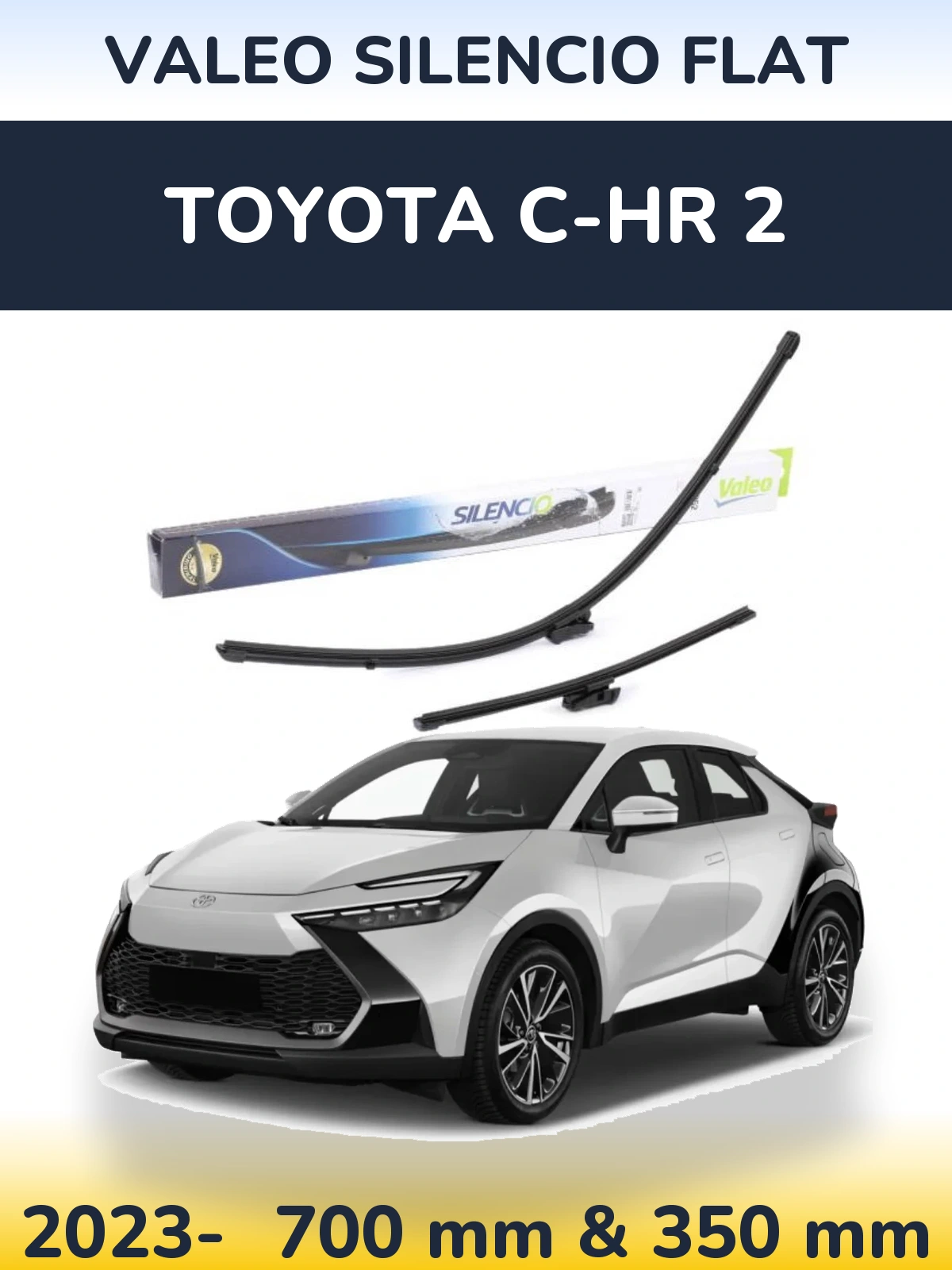 Комплект передних дворников Valeo Silencio Flat 700 & 350 мм для Toyota C-HR 2 2023-2026