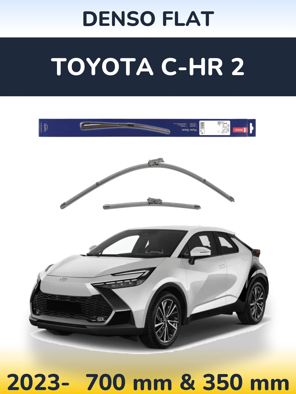 Комплект передніх щіток Denso Flat 700 & 350 мм для Toyota C-HR 2 2023-2026