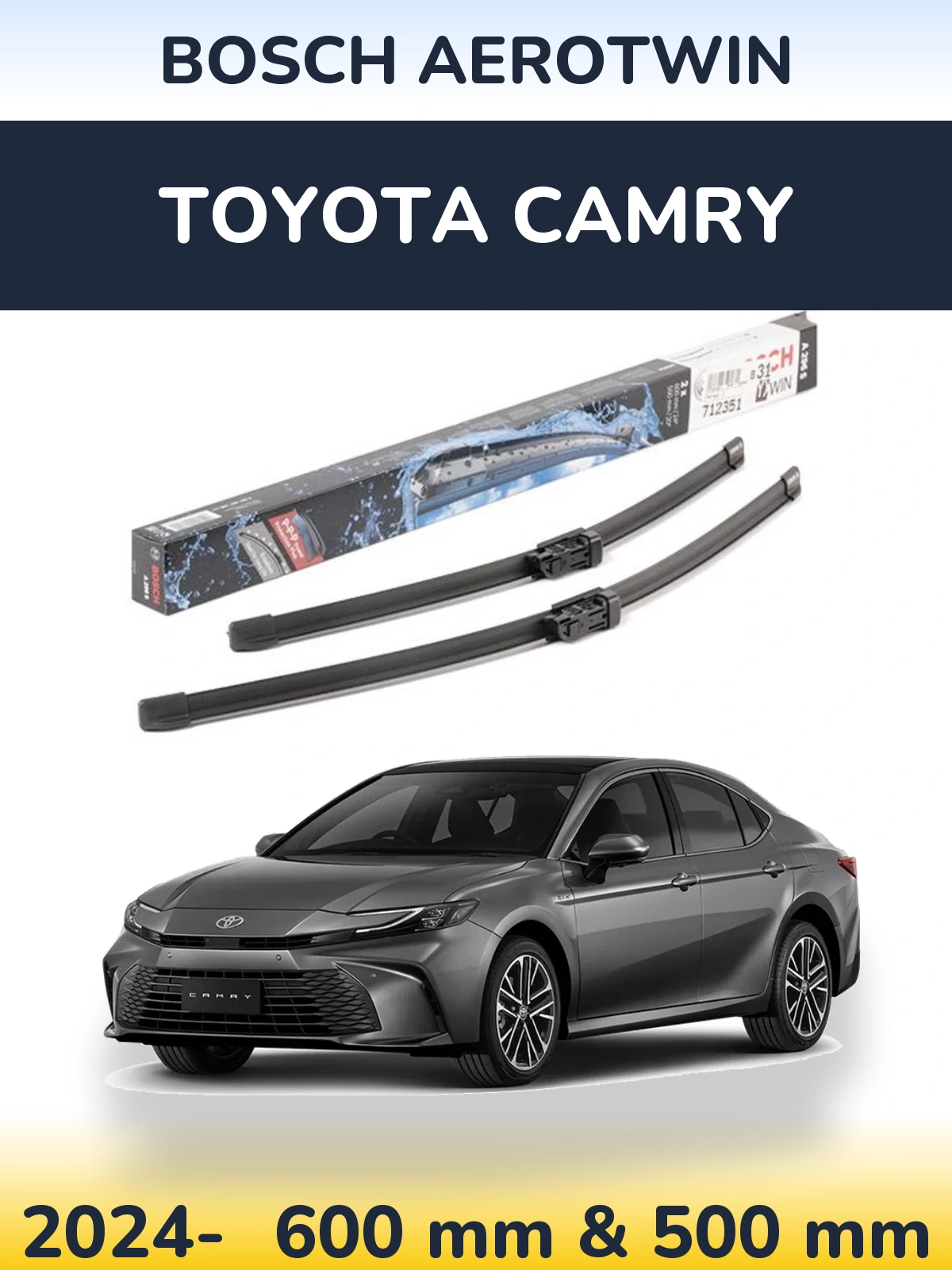 Komplet przednich wycieraczek BOSCH AeroTwin 600 & 500 mm do Toyota Camry 2024-2026