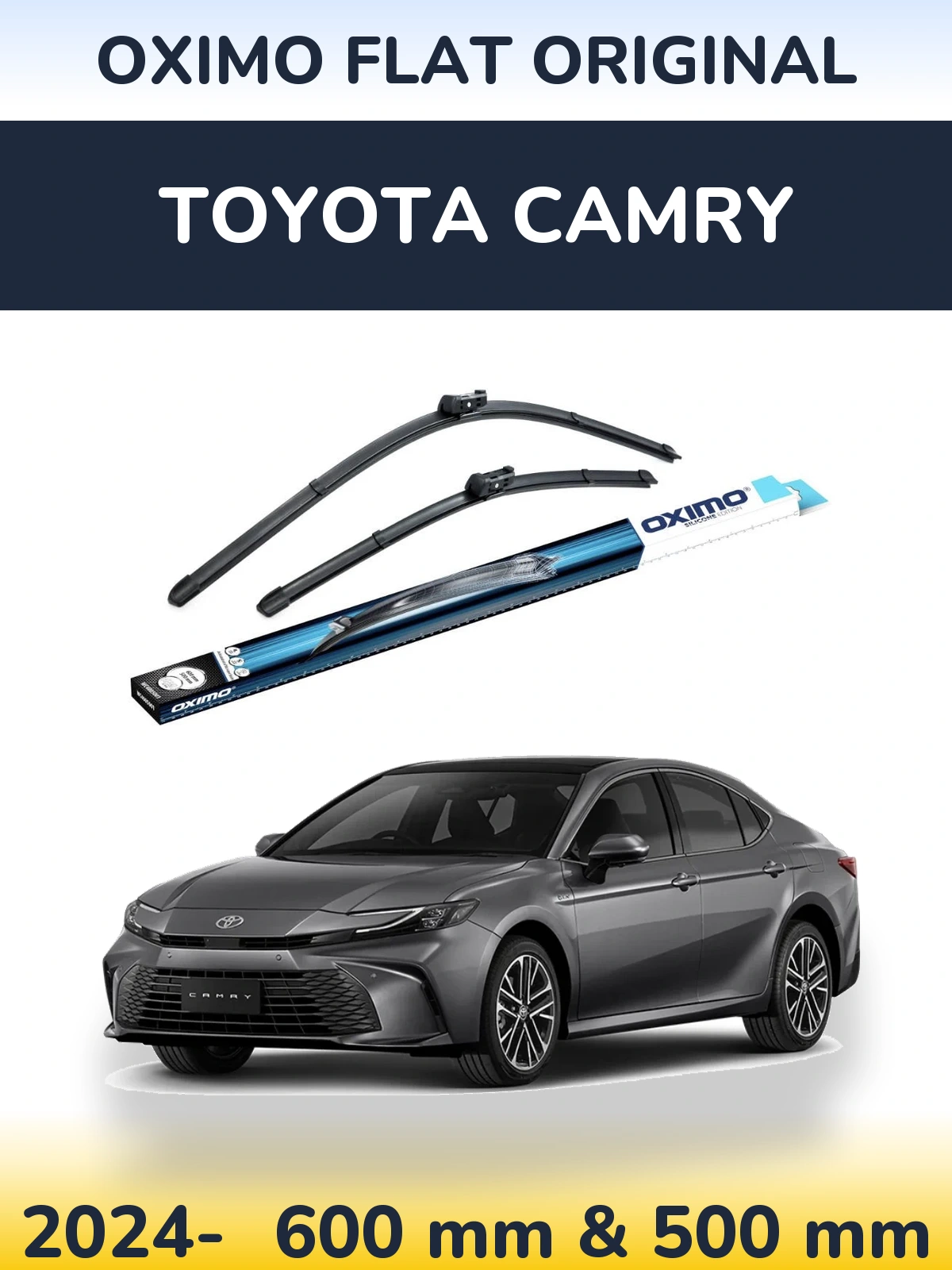 Front wiper blade set Oximo Flat Original 600 & 500 mm for Toyota Camry 2024-2026