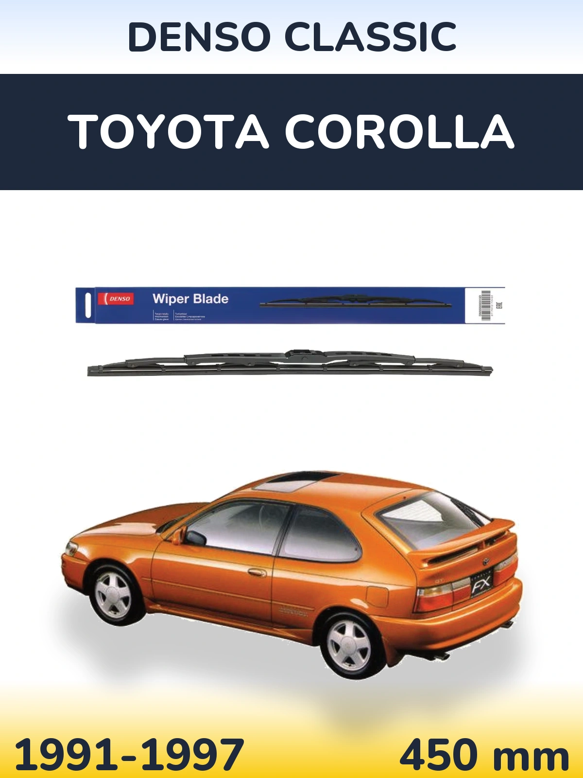 Rear wiper blade Denso Classic 450 mm for Toyota Corolla 1991-1997