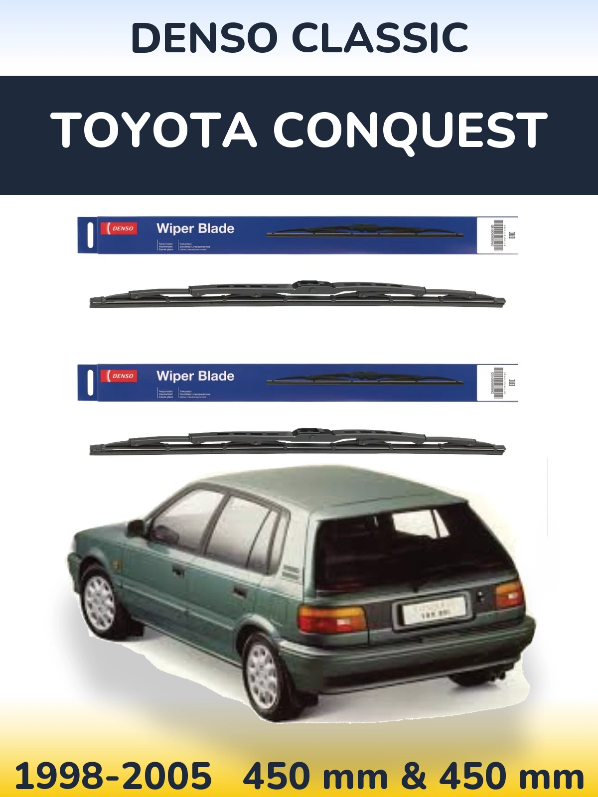 Комплект передніх щіток Denso Classic 450 & 450 мм для Toyota Conquest 1998-2005