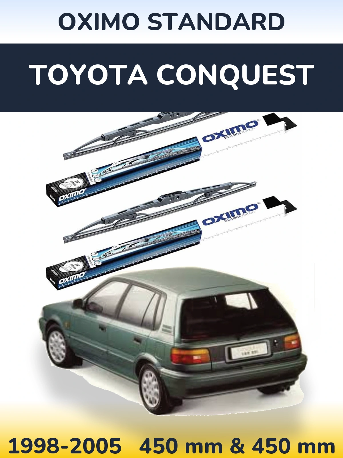 Komplet przednich wycieraczek Oximo Standard 450 & 450 mm do Toyota Conquest 1998-2005