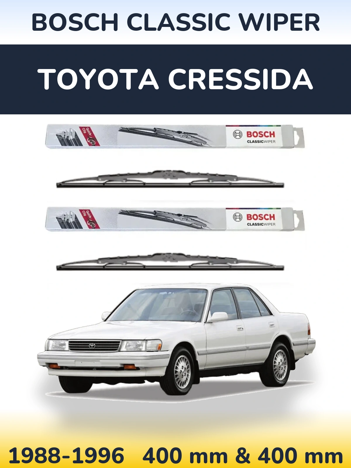 Komplet przednich wycieraczek BOSCH Classic Wiper 400 & 400 mm do Toyota Cressida 1988-1996