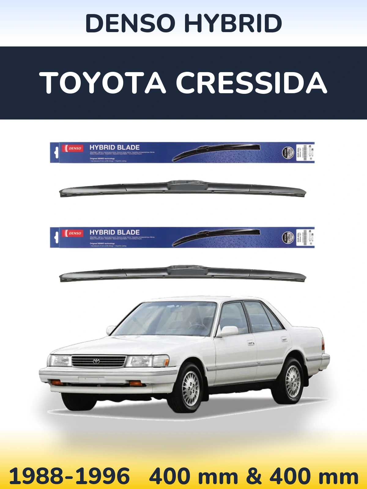 Komplet przednich wycieraczek Denso Hybrid 400 & 400 mm do Toyota Cressida 1988-1996