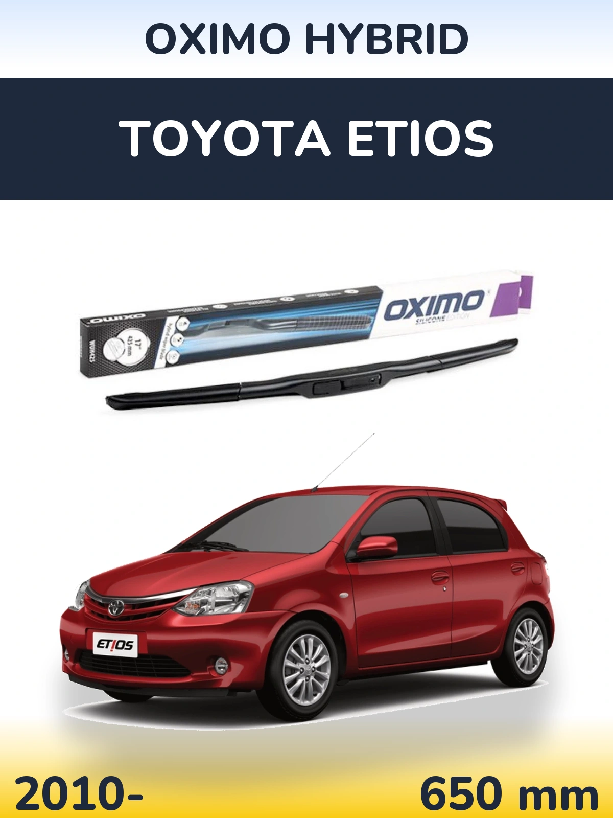 Przednia wycieraczka Oximo Hybrid 650 mm do Toyota Etios 2010-2026