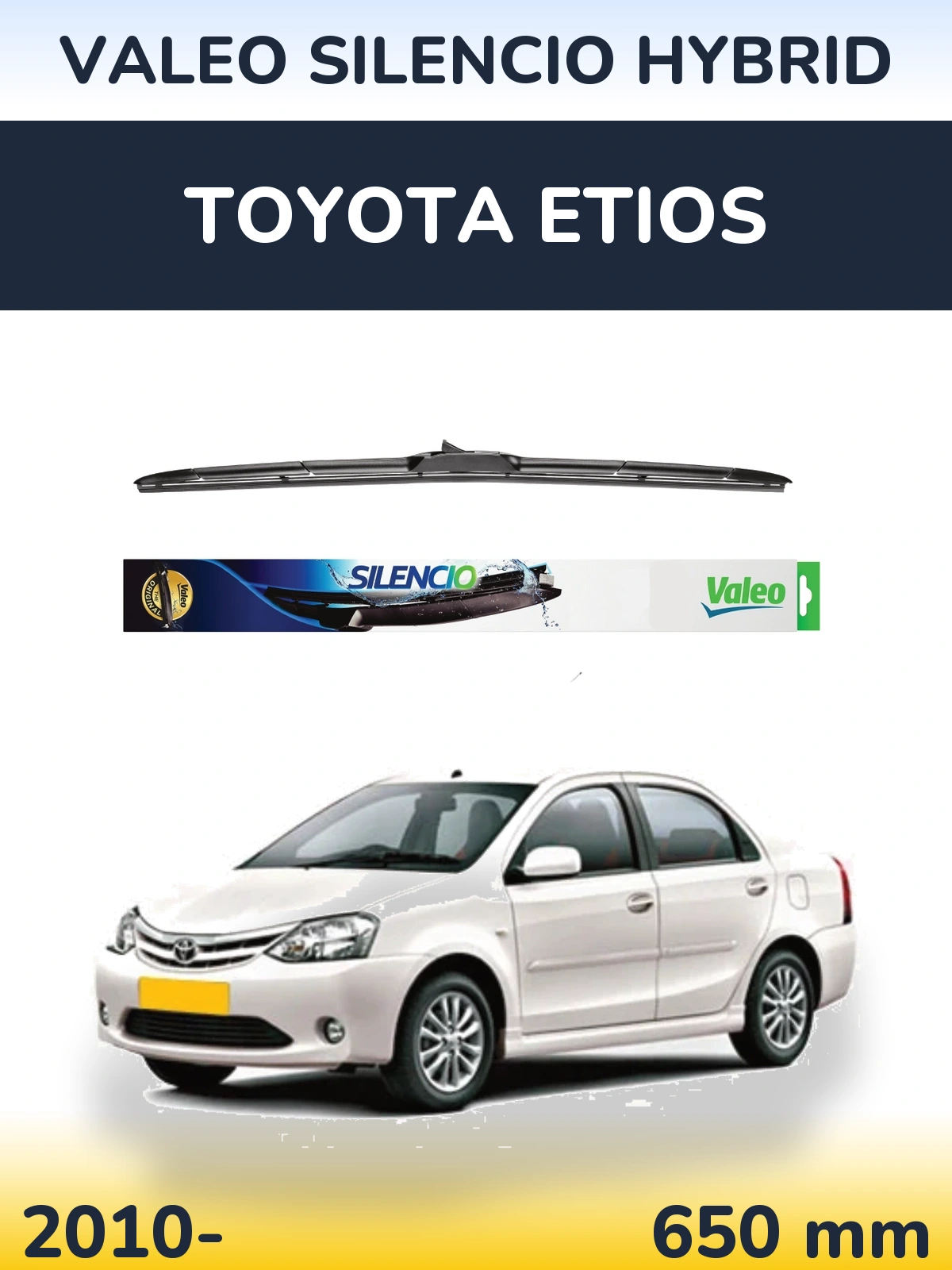 Przednia wycieraczka Valeo Silencio Hybrid 650 mm do Toyota Etios 2010-2026