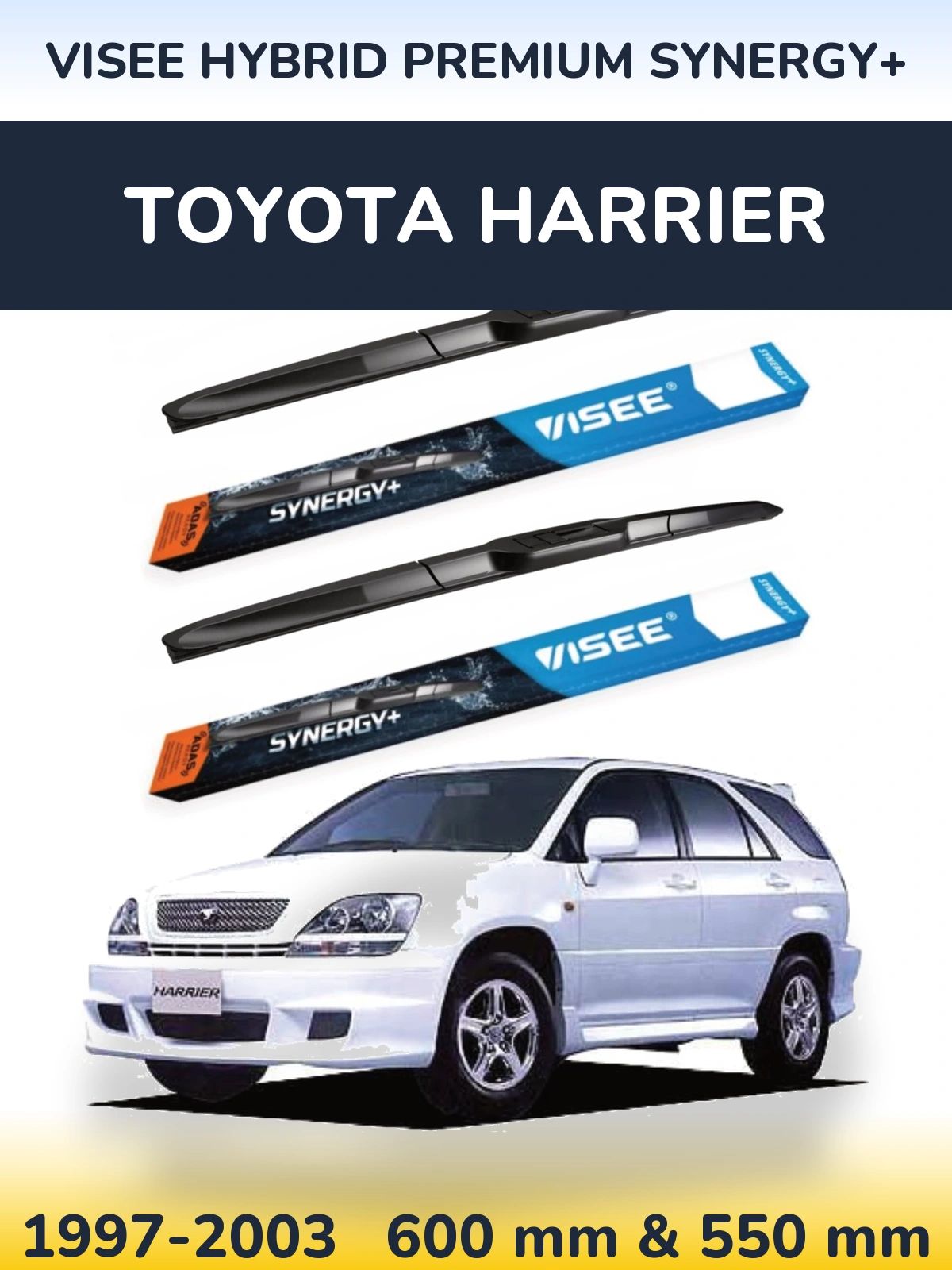 Комплект передних дворников VISEE HYBRID PREMIUM SYNERGY+ 600 & 550 мм для Toyota Harrier 1997-2003