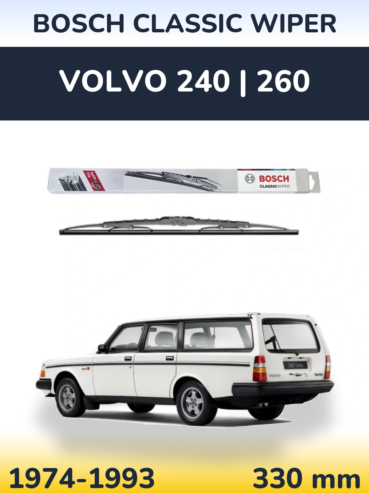 Tylna wycieraczka BOSCH Classic Wiper 340 mm do Volvo 240 | 260 1974-1993