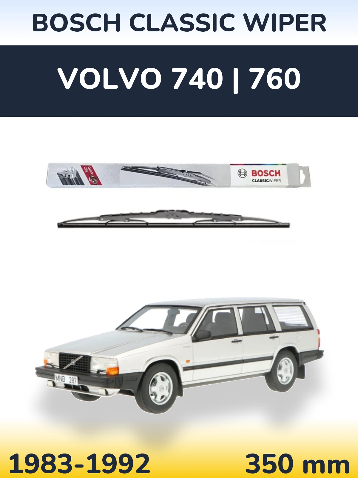 Tylna wycieraczka BOSCH Classic Wiper 340 mm do Volvo 740 | 760 1983-1992