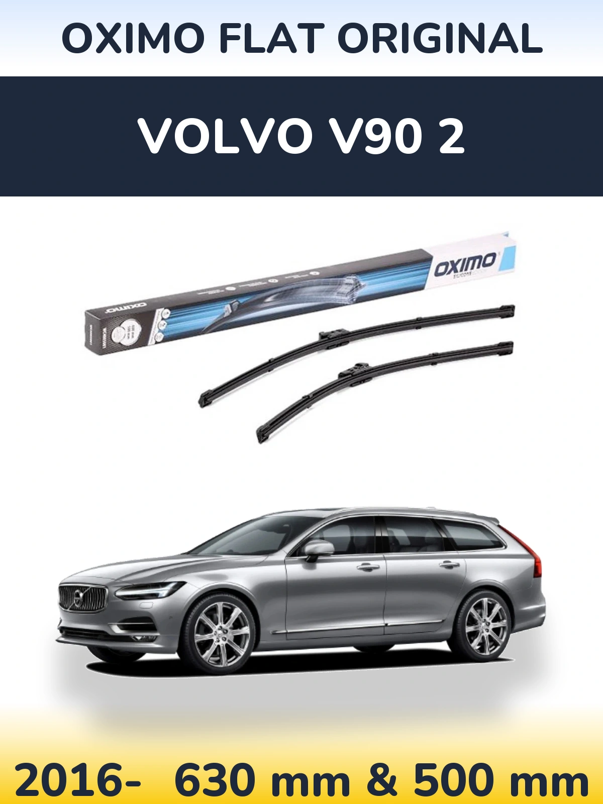 Komplet przednich wycieraczek Oximo Flat Original 600 & 500 mm do Volvo V90 2 2016-2026