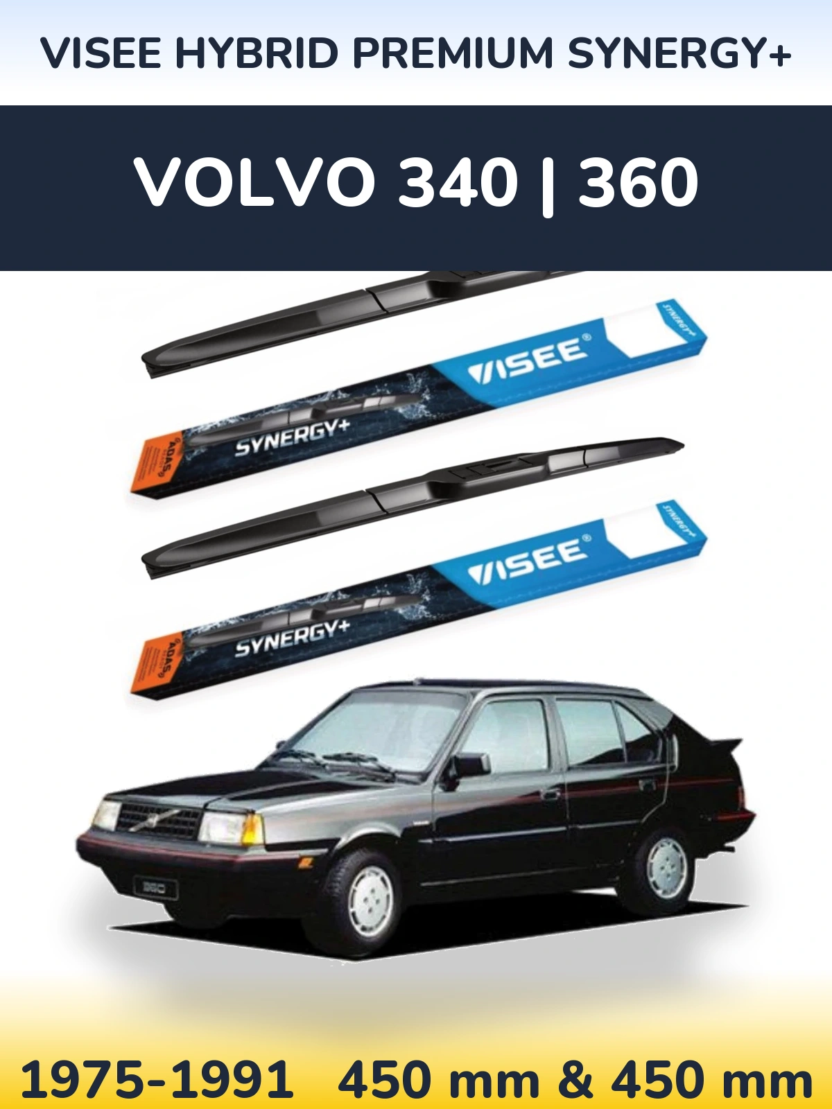 Комплект передних дворников VISEE HYBRID PREMIUM SYNERGY+ 450 & 450 мм для Volvo 340 | 360 1975-1991