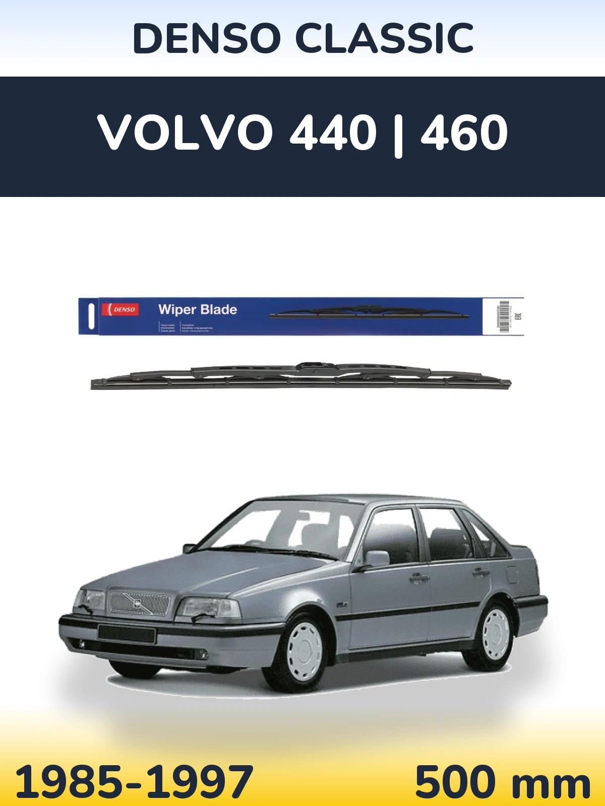 Rear wiper blade Denso Classic 500 mm for Volvo 440 | 460 1985-1997