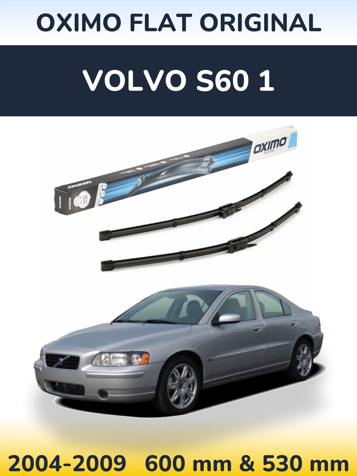 Komplet przednich wycieraczek Oximo Flat Original 600 & 550 mm do Volvo S60 1 2004-2009