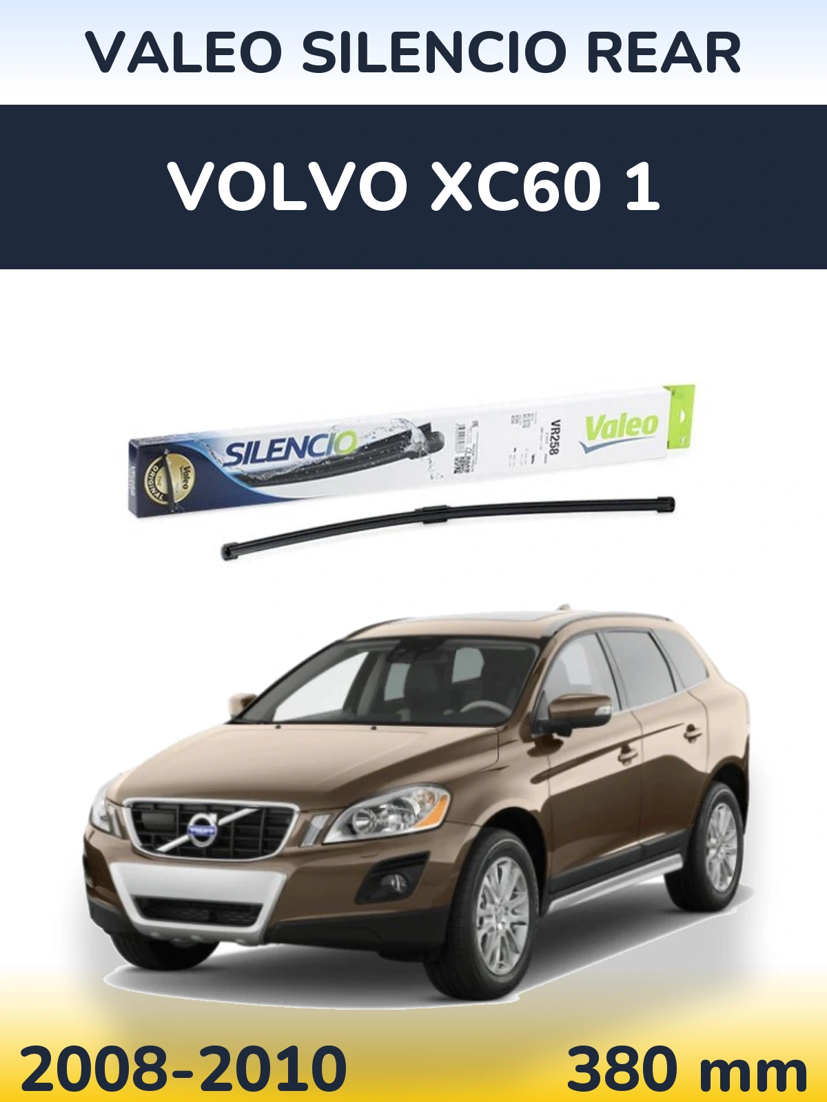 Rear wiper blade Valeo Silencio Rear 380 mm for Volvo XC60 1 2008-2010
