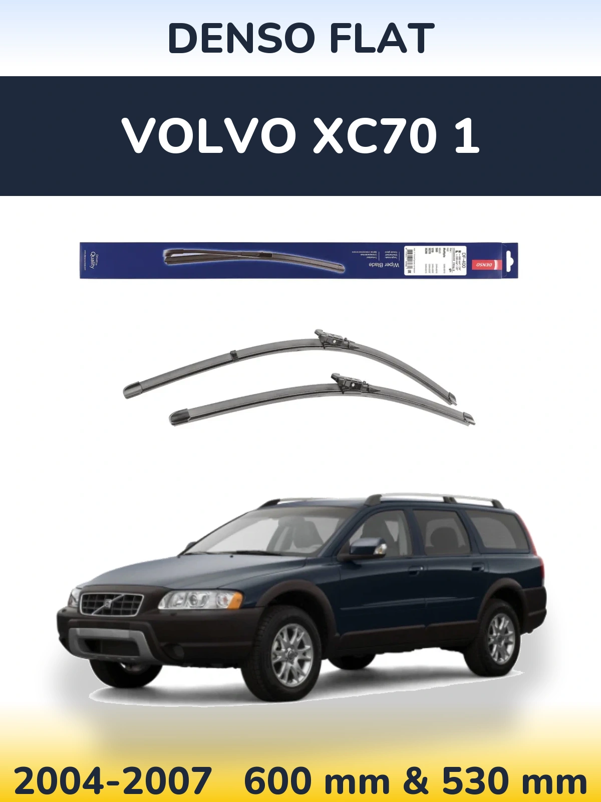 Komplet przednich wycieraczek Denso Flat 600 & 550 mm do Volvo XC70 1 2004-2007
