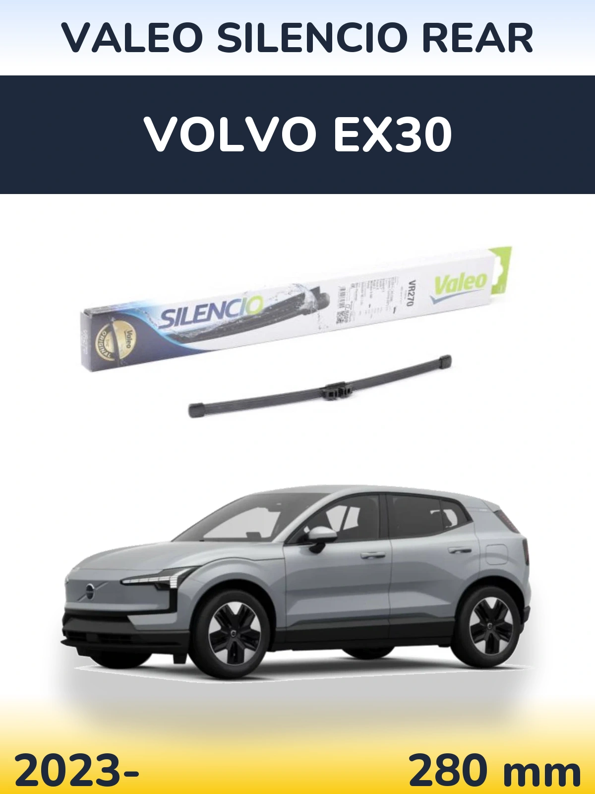 Задний дворник Valeo Silencio Rear 280 мм для Volvo EX30 2023-2026