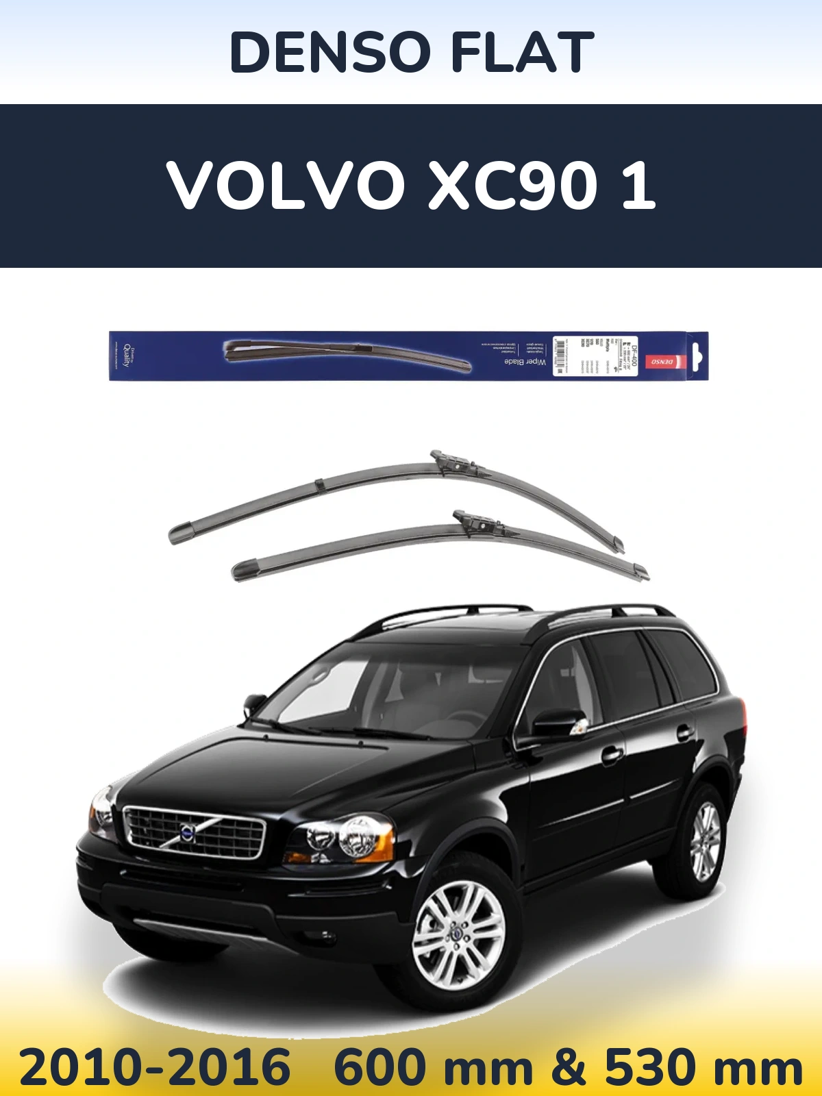 Komplet przednich wycieraczek Denso Flat 600 & 550 mm do Volvo XC90 1 2010-2016