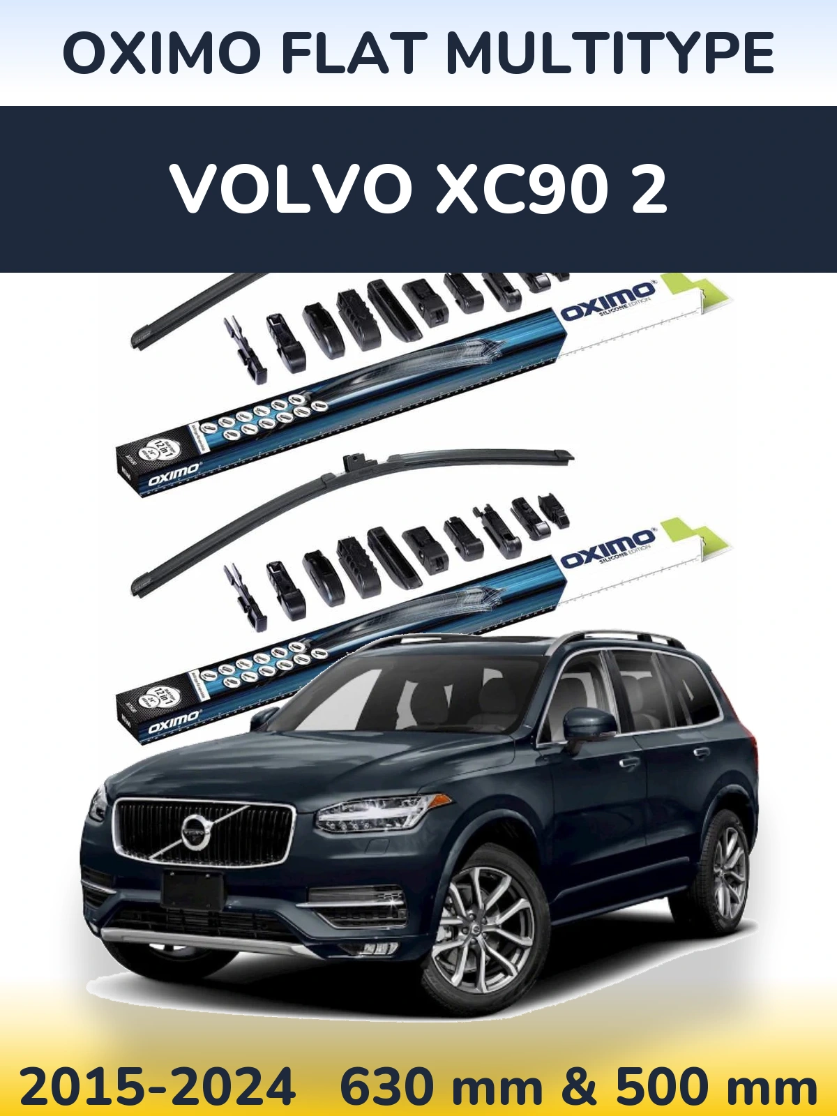 Komplet przednich wycieraczek Oximo Flat MultiType 600 & 500 mm do Volvo XC90 2 2015-2024