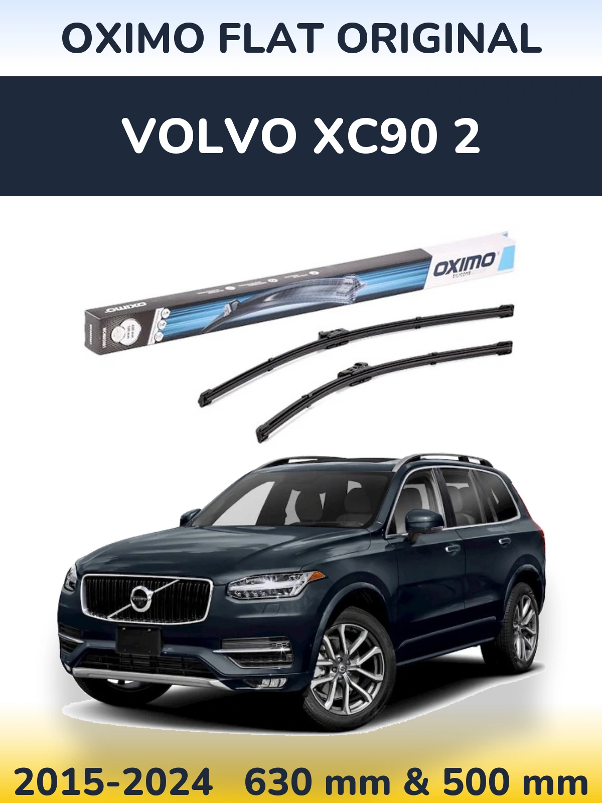 Komplet przednich wycieraczek Oximo Flat Original 600 & 500 mm do Volvo XC90 2 2015-2024