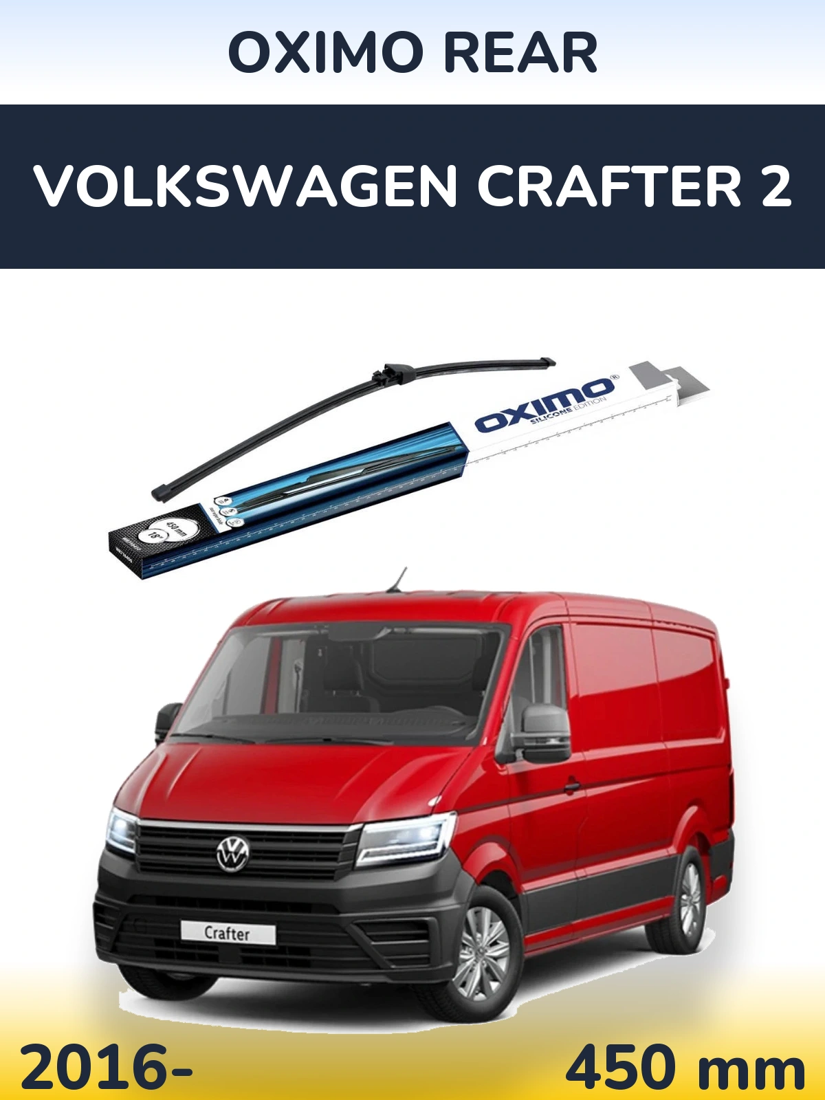 Rear wiper blade Oximo Rear 450 mm for Volkswagen Crafter 2 2016-2026