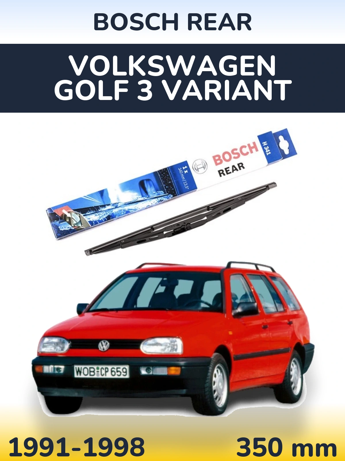 Tylna wycieraczka BOSCH Rear 340 mm do Volkswagen Golf 3 Variant 1991-1998