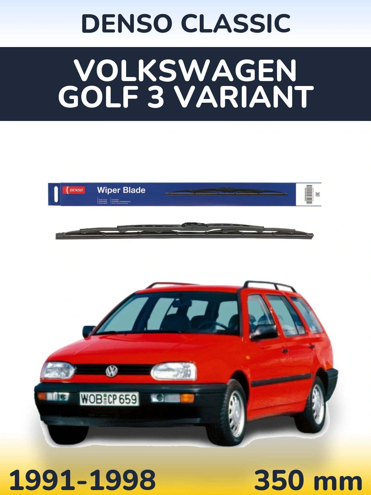 Tylna wycieraczka Denso Classic 350 mm do Volkswagen Golf 3 Variant 1991-1998