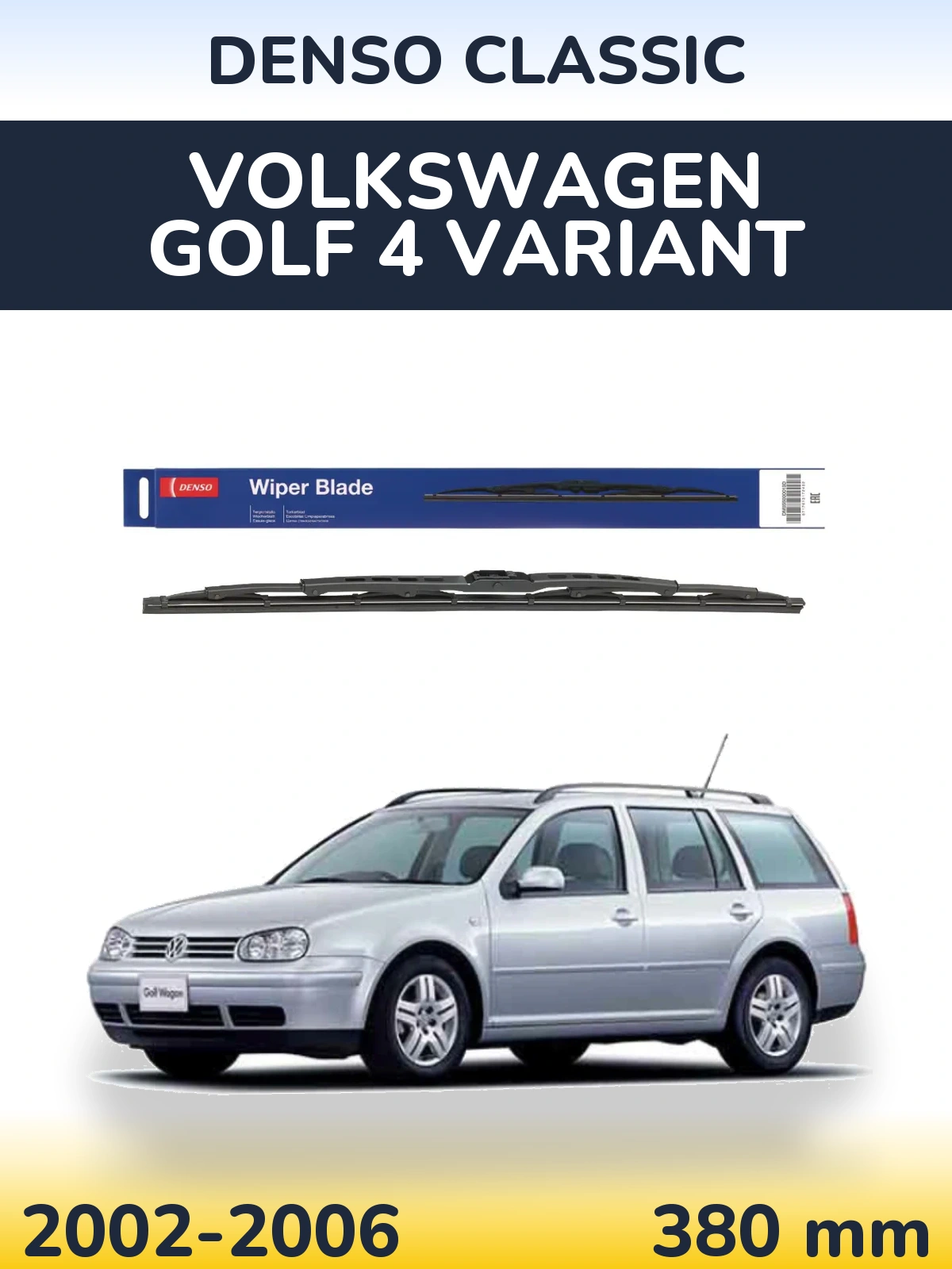 Tylna wycieraczka Denso Classic 380 mm do Volkswagen Golf 4 Variant 2002-2006