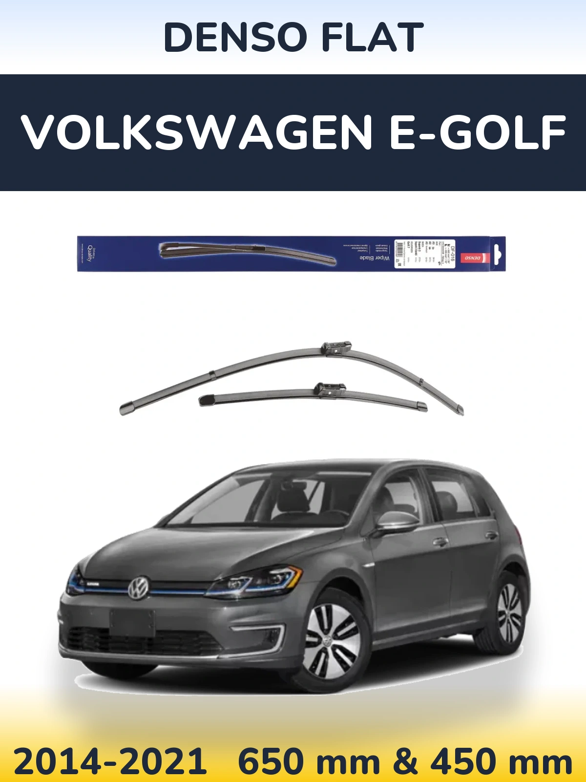 Komplet przednich wycieraczek Denso Flat 650 & 450 mm do Volkswagen e-Golf 2014-2021