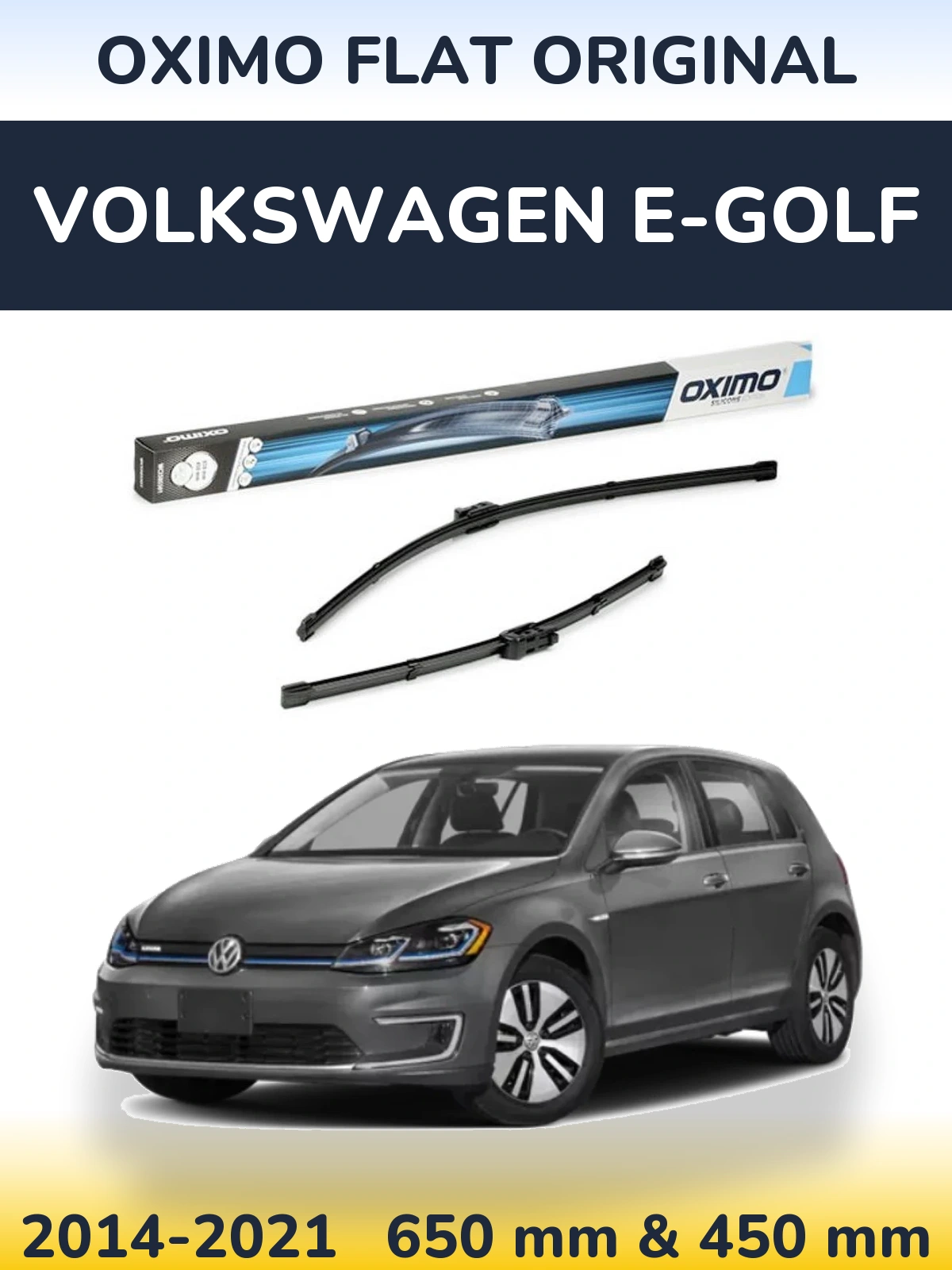Komplet przednich wycieraczek Oximo Flat Original 650 & 450 mm do Volkswagen e-Golf 2014-2021