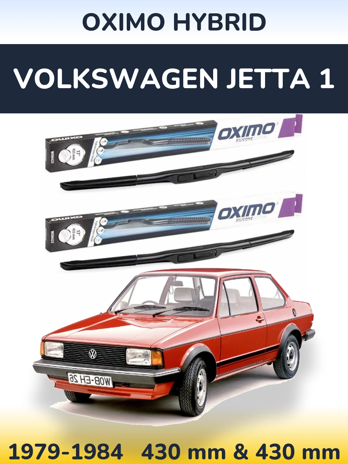 Комплект передніх щіток Oximo Hybrid 430 & 430 мм для Volkswagen Jetta 1 1979-1984