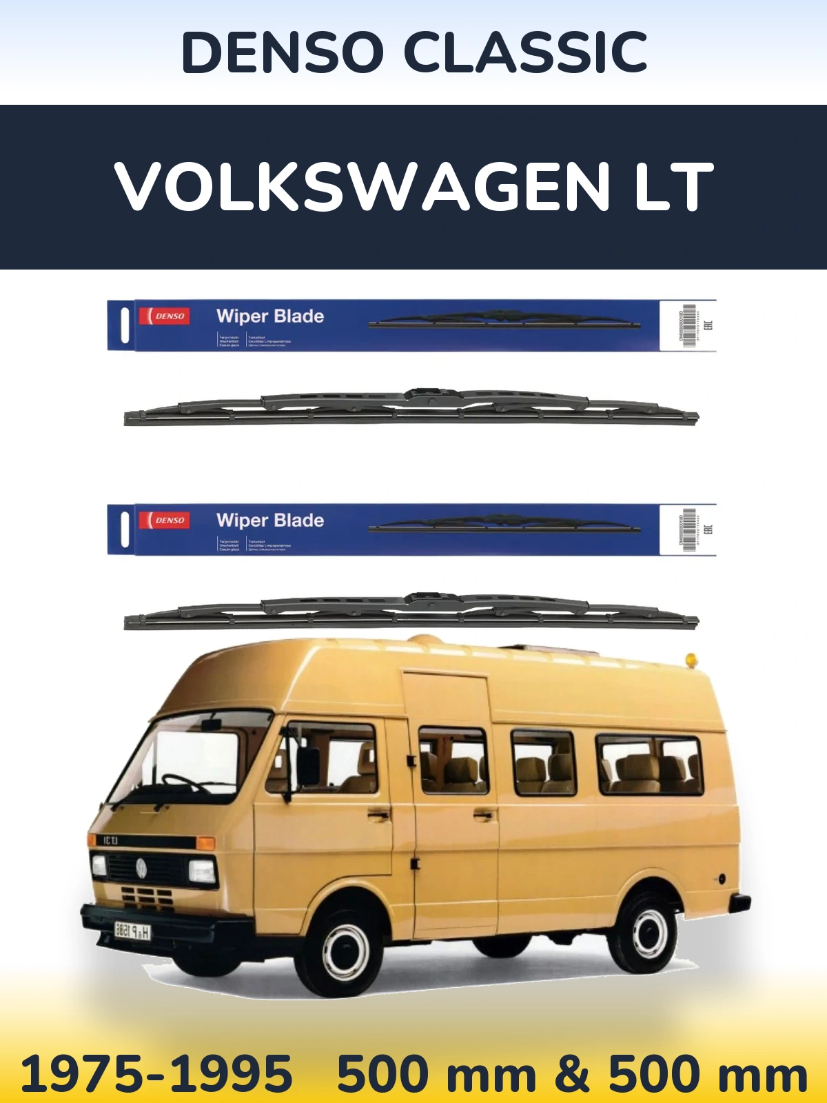 Комплект передних дворников Denso Classic 500 & 500 мм для Volkswagen LT 1975-1995