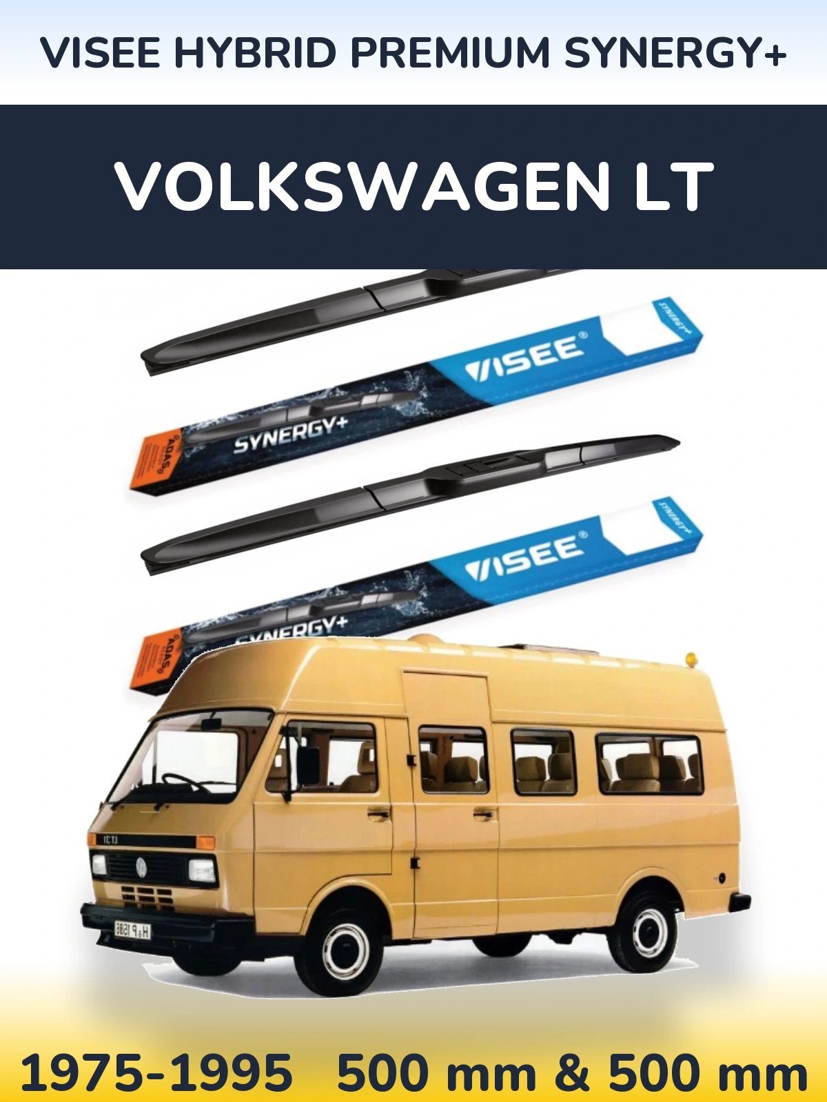 Komplet przednich wycieraczek VISEE HYBRID PREMIUM SYNERGY+ 500 & 500 mm do Volkswagen LT 1975-1995