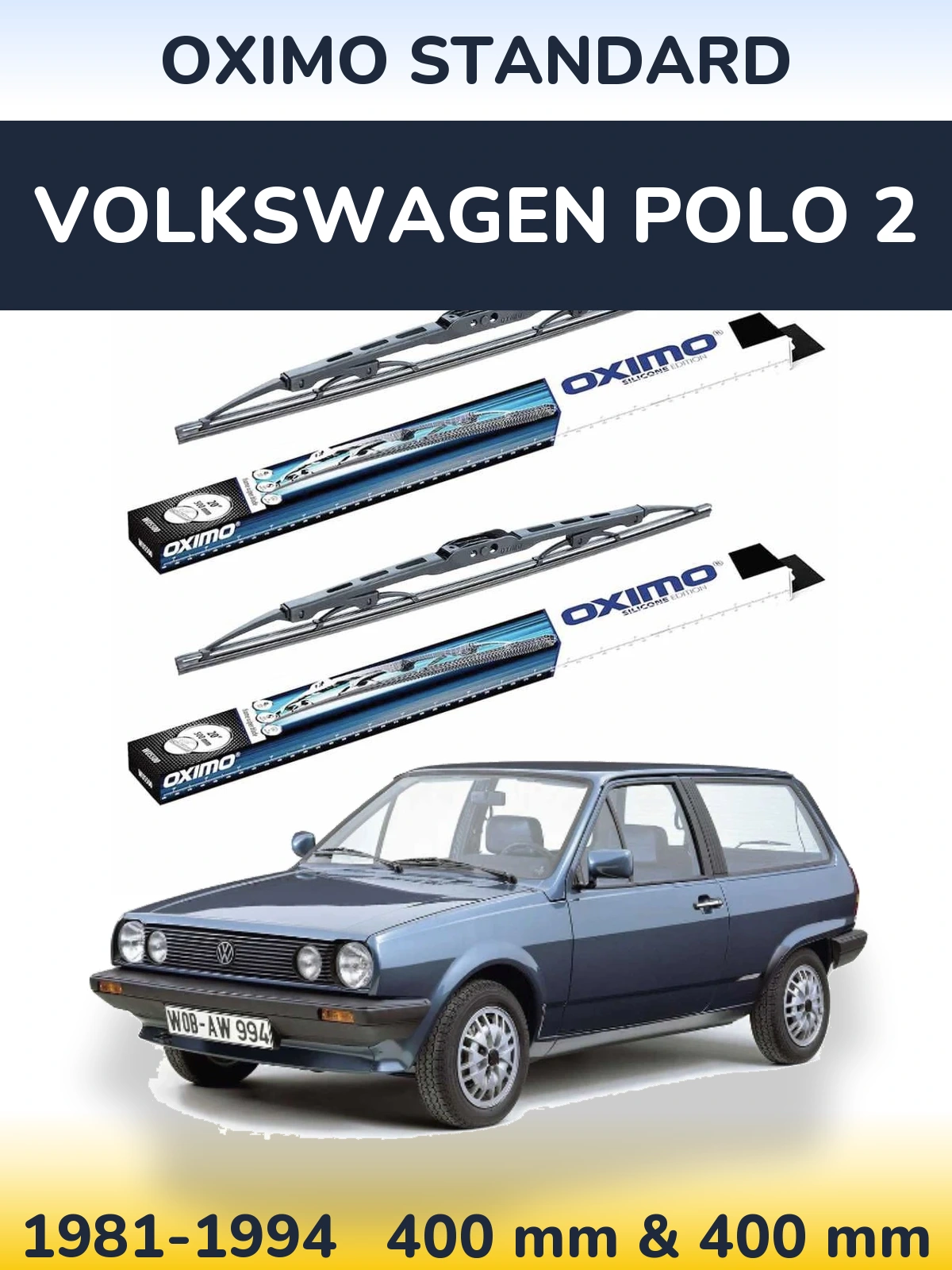 Komplet przednich wycieraczek Oximo Standard 400 & 400 mm do Volkswagen Polo 2 1981-1994
