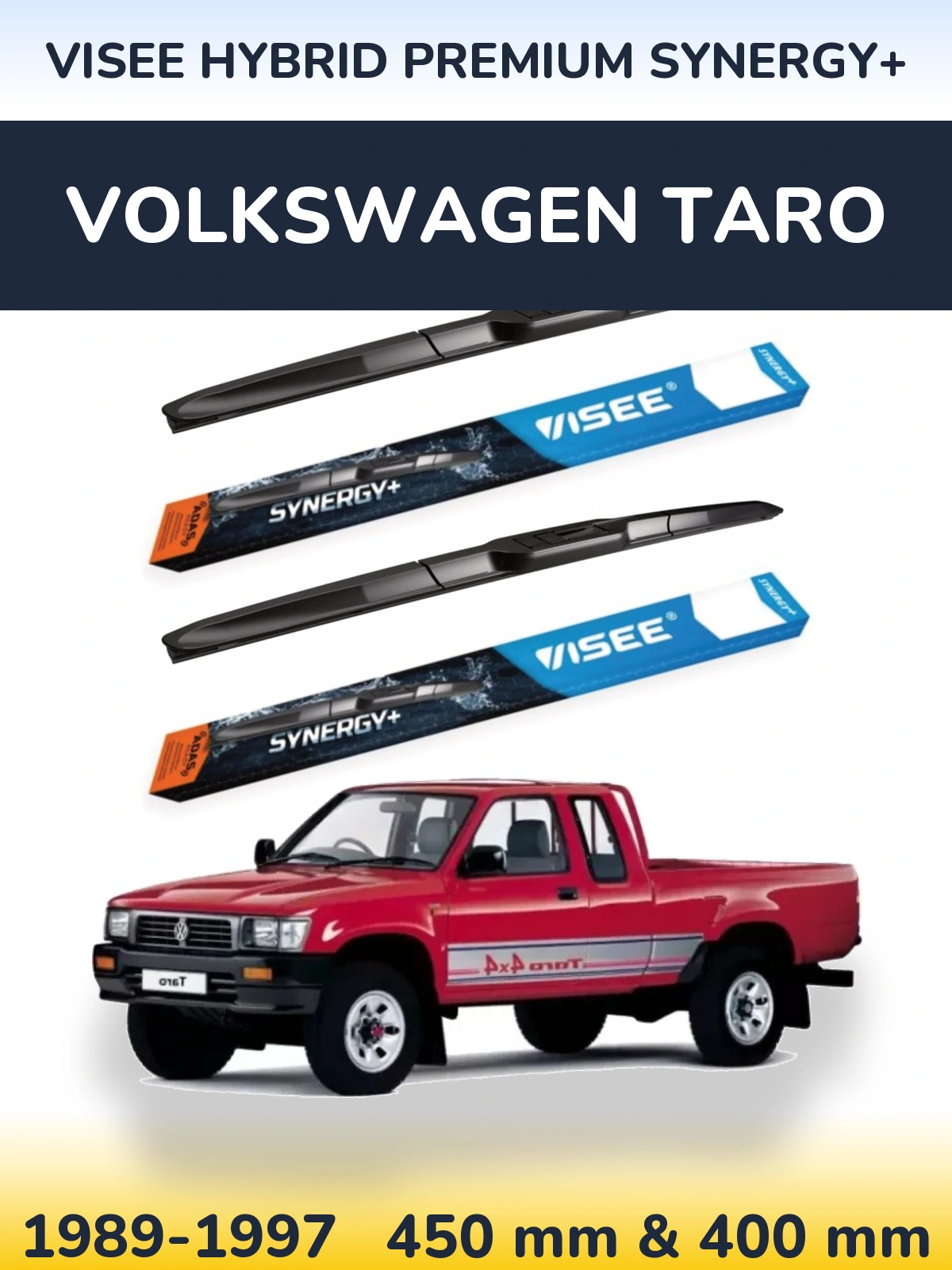 Комплект передних дворников VISEE HYBRID PREMIUM SYNERGY+ 450 & 400 мм для Volkswagen Taro 1989-1997