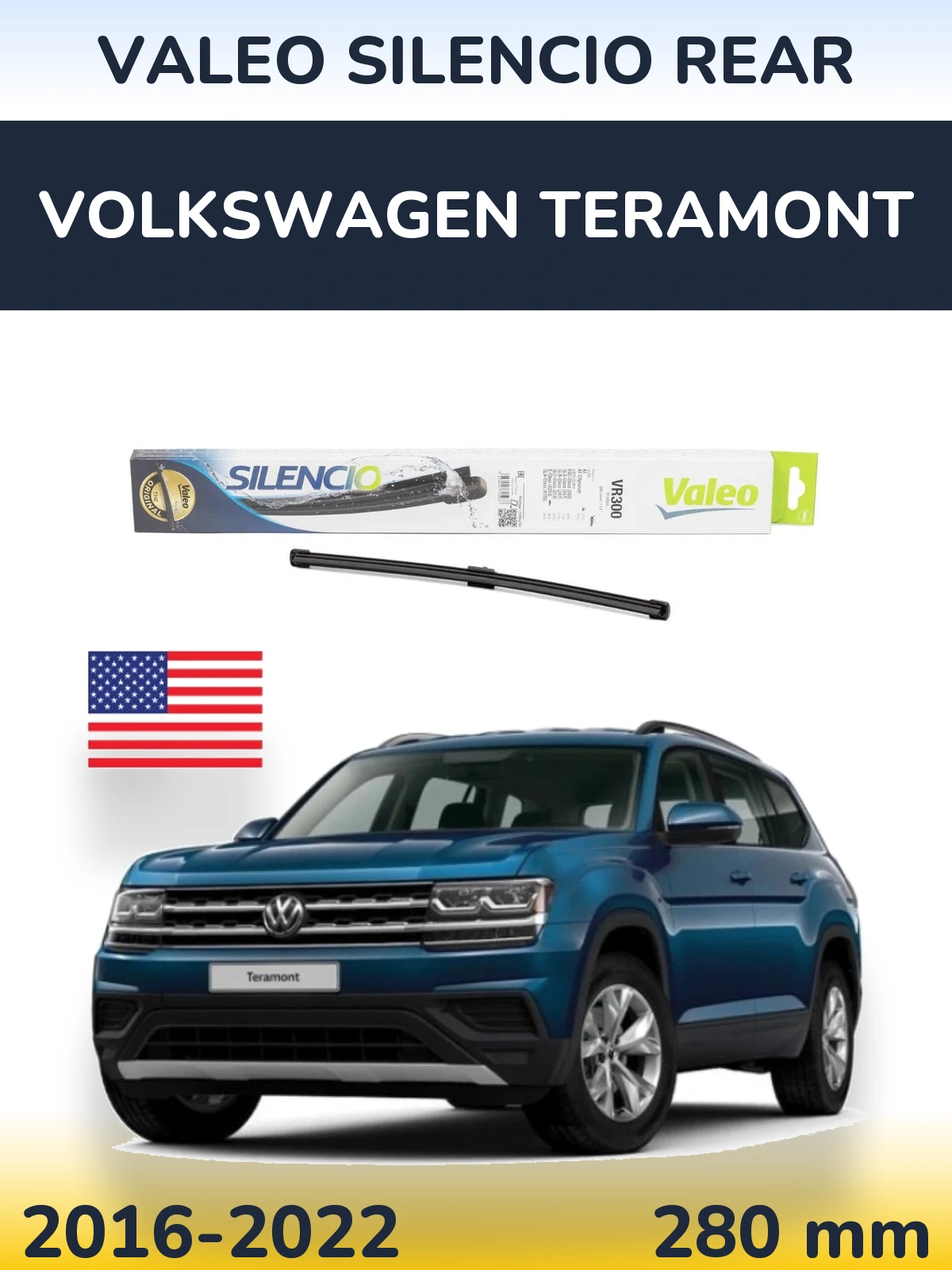 Tylna wycieraczka Valeo Silencio Rear 285 mm do Volkswagen Teramont 2016-2022