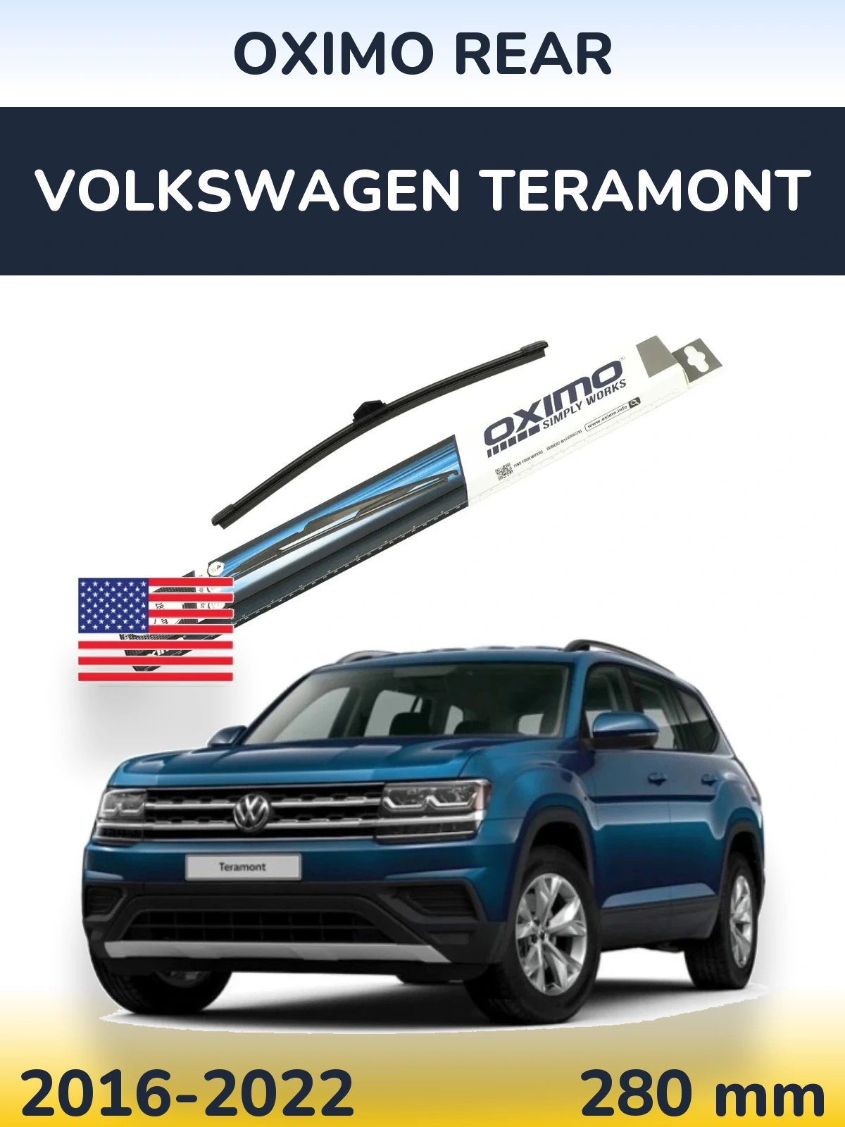 Задний дворник Oximo Rear 280 мм для Volkswagen Teramont 2016-2022
