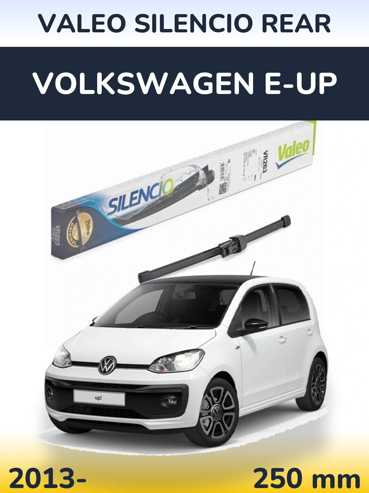 Задний дворник Valeo Silencio Rear 250 мм для Volkswagen e-Up 2013-2026