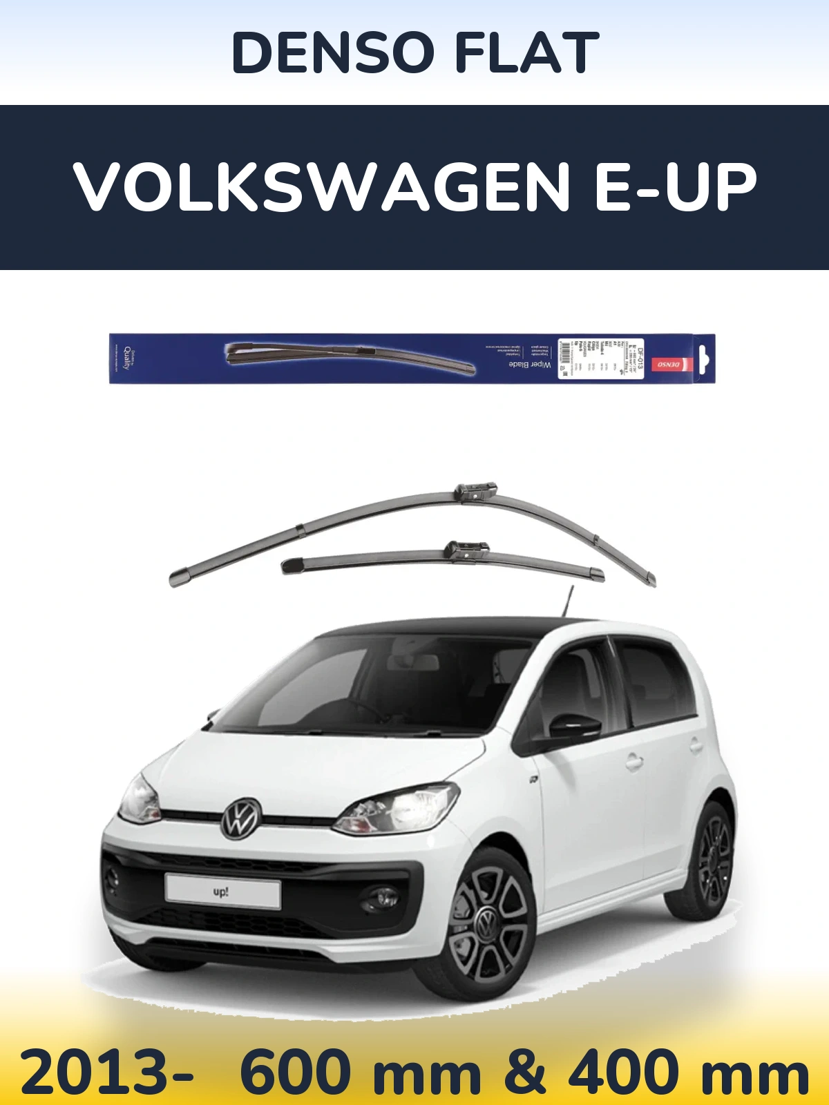Komplet przednich wycieraczek Denso Flat 600 & 380 mm do Volkswagen e-Up 2013-2026