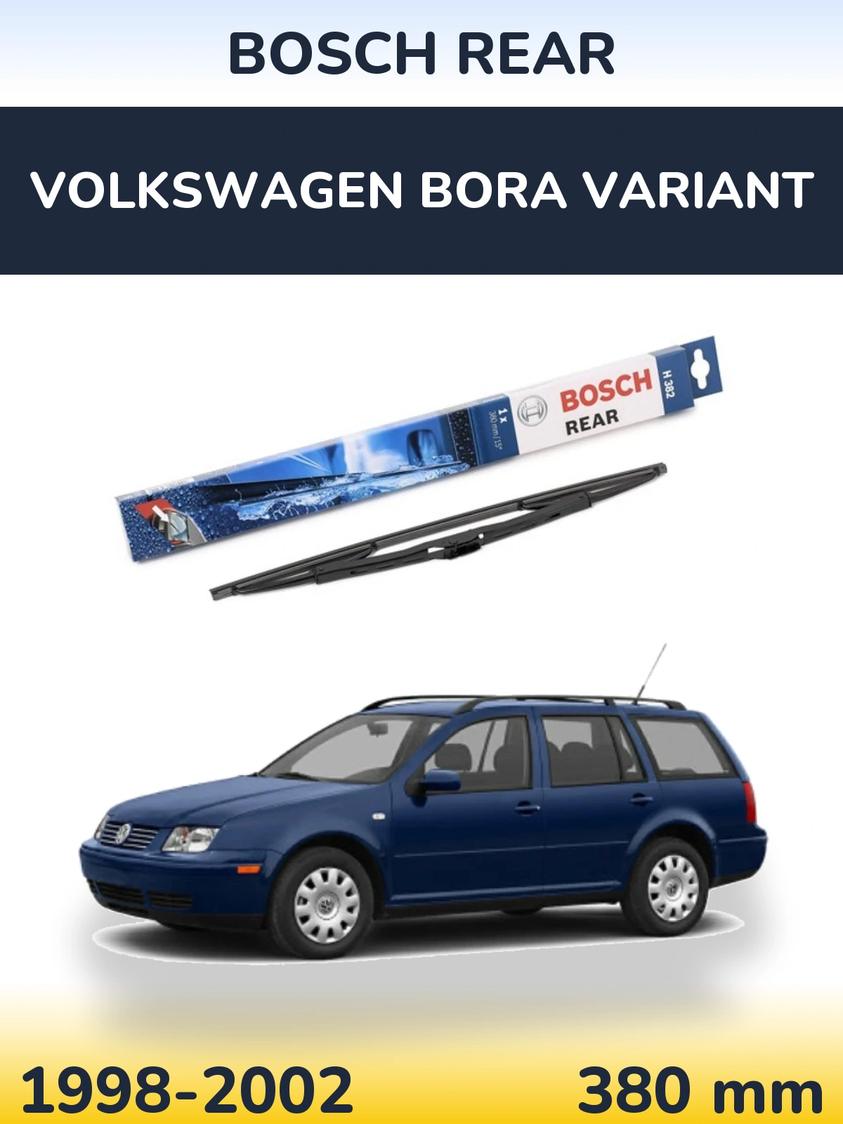 Задний дворник BOSCH Rear 380 мм для Volkswagen Bora Variant 1998-2002
