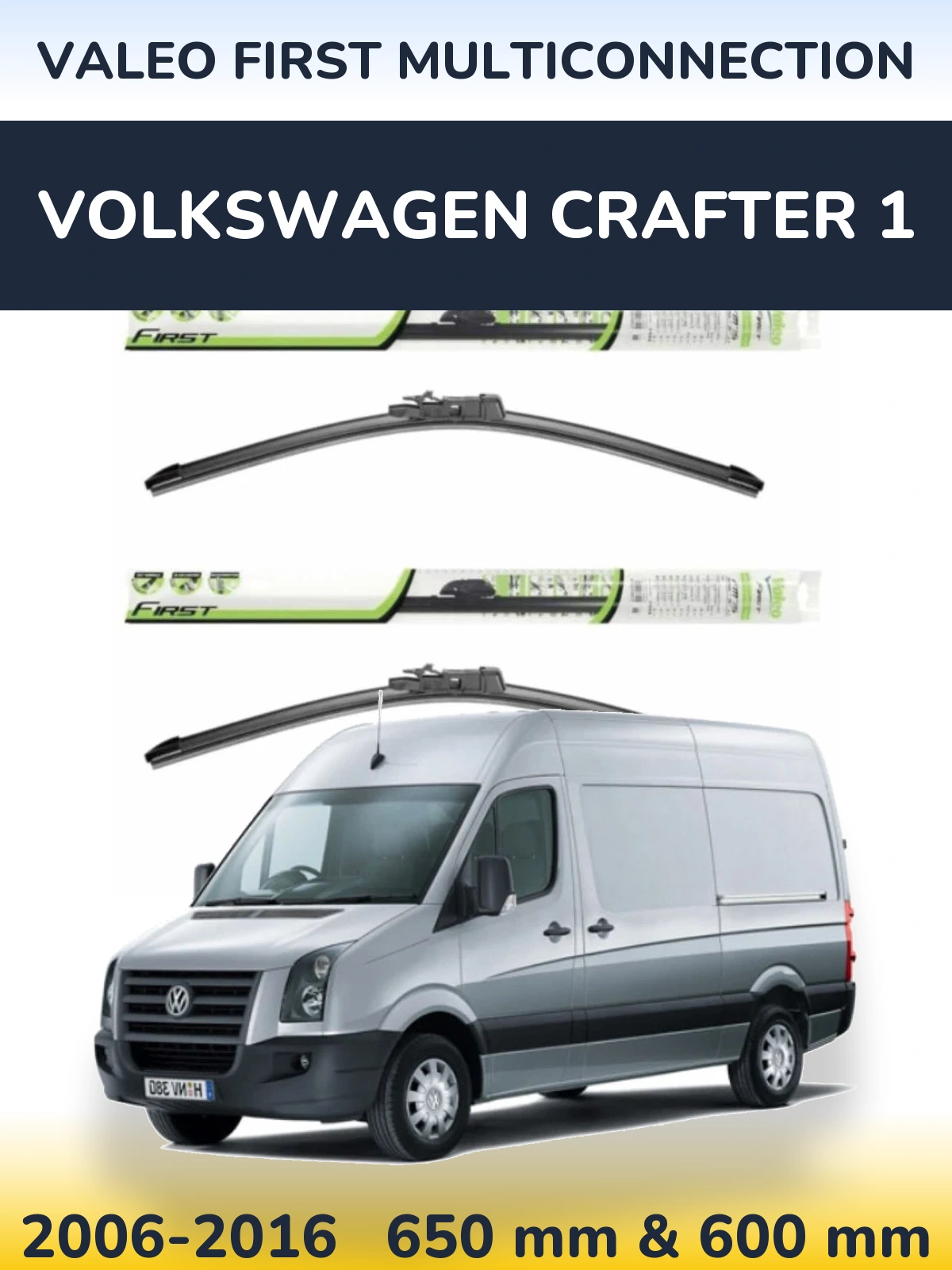 Komplet przednich wycieraczek Valeo First MultiConnection 650 & 600 mm do Volkswagen Crafter 1 2006-2016