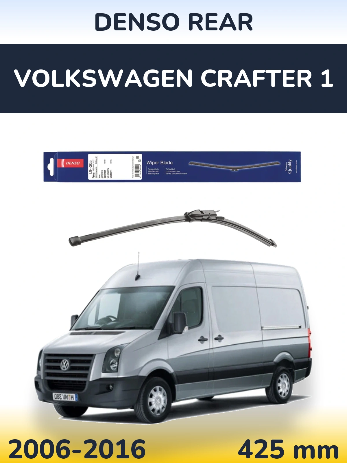 Rear wiper blade Denso Rear 425 mm for Volkswagen Crafter 1 2006-2016
