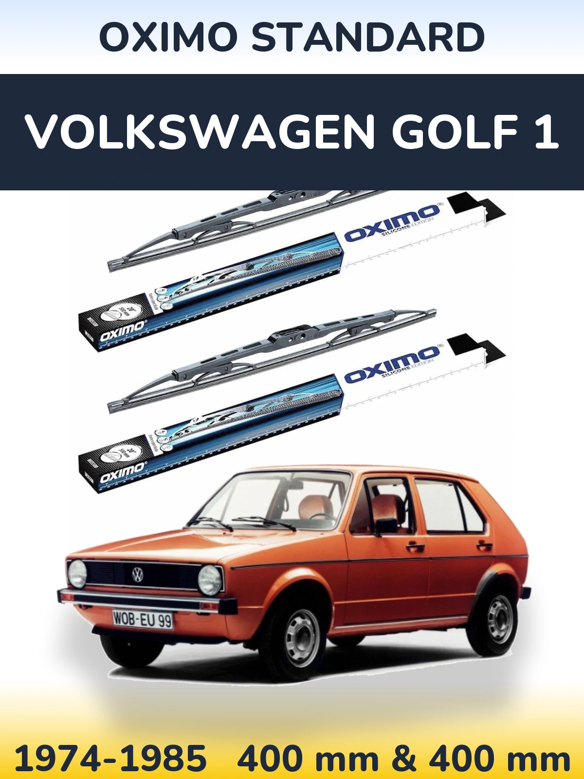 Комплект передніх щіток Oximo Standard 400 & 400 мм для Volkswagen Golf 1 1974-1985