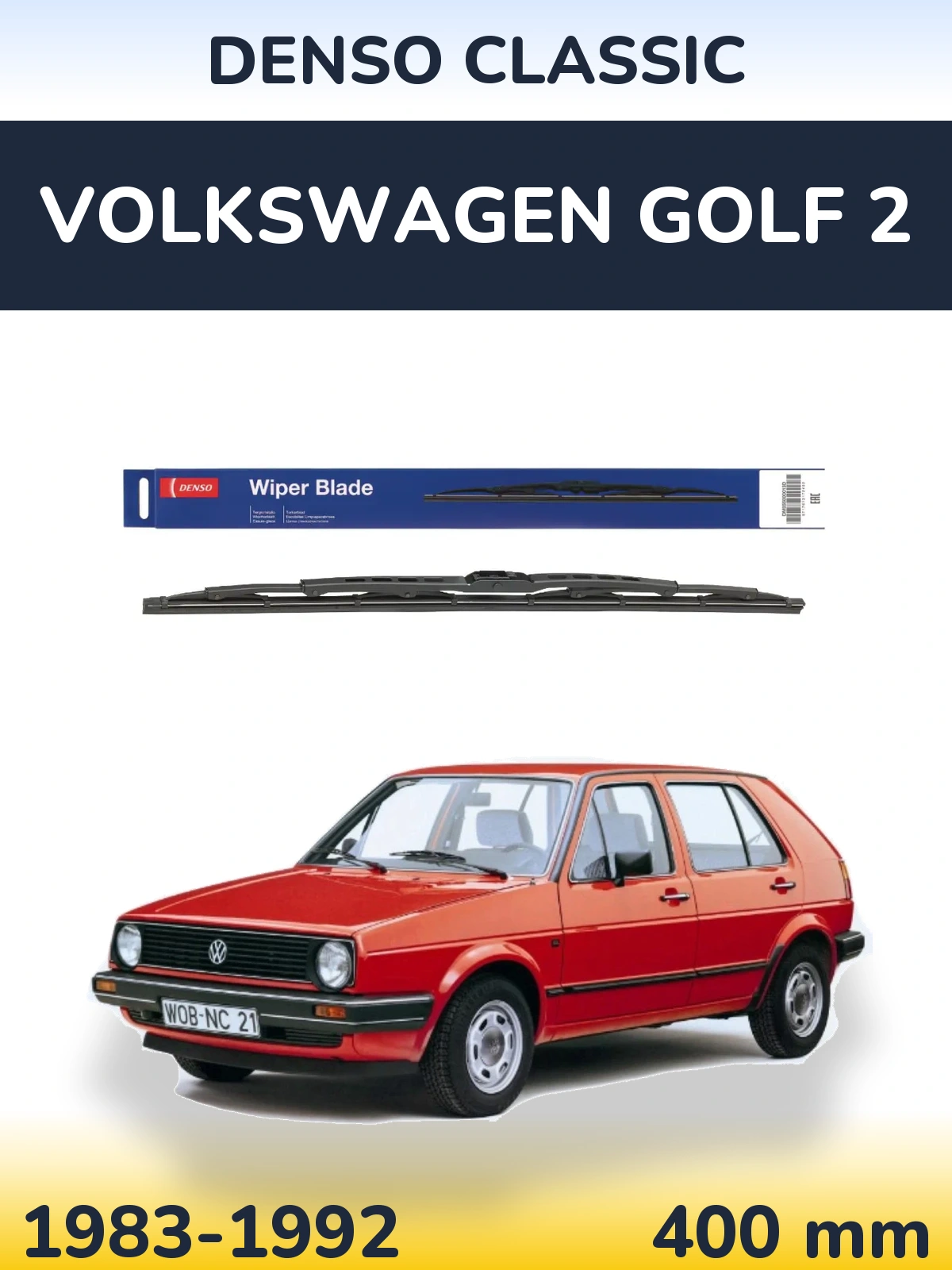Задний дворник Denso Classic 400 мм для Volkswagen Golf 2 1983-1992