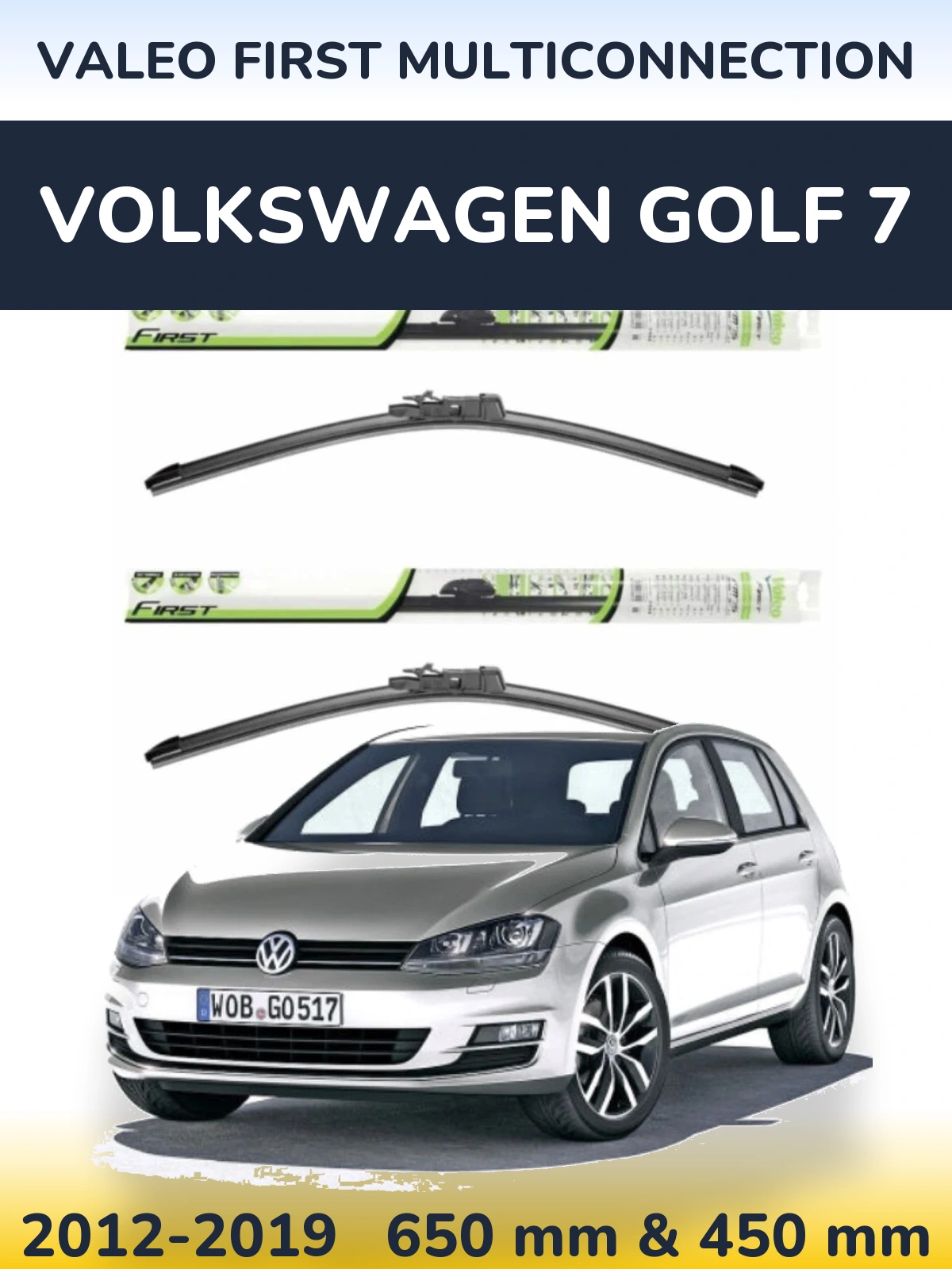 Komplet przednich wycieraczek Valeo First MultiConnection 650 & 450 mm do Volkswagen Golf 7 2012-2019