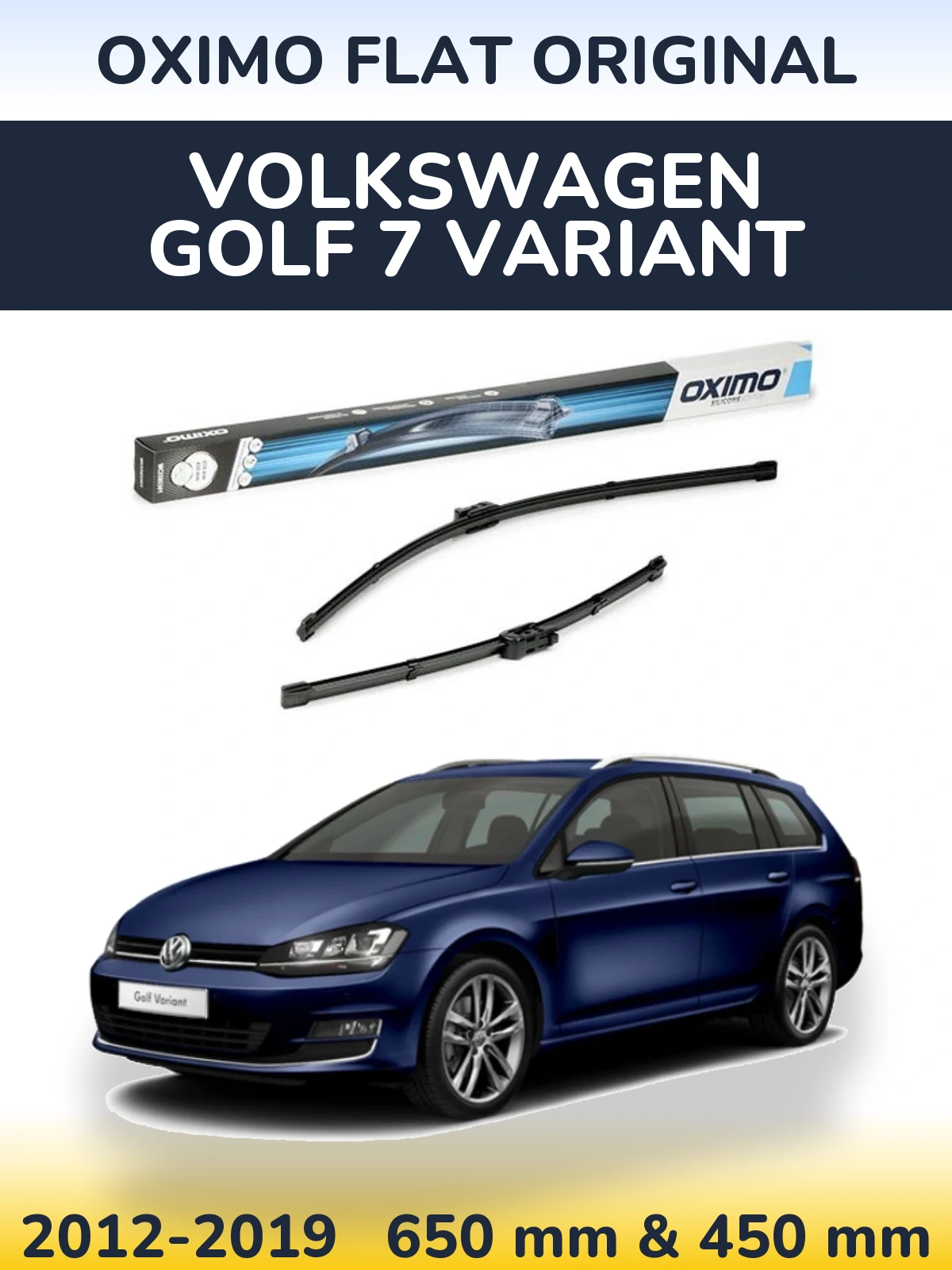 Komplet przednich wycieraczek Oximo Flat Original 650 & 450 mm do Volkswagen Golf 7 Variant 2012-2019