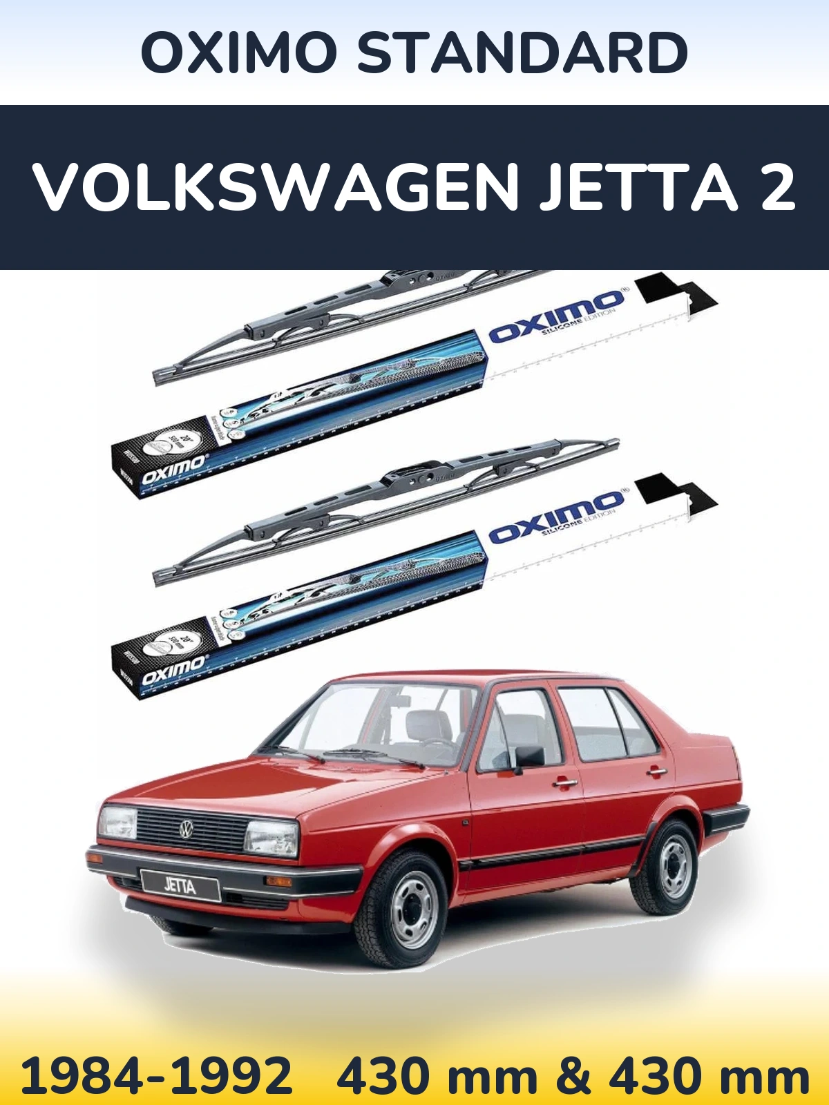 Komplet przednich wycieraczek Oximo Standard 425 & 425 mm do Volkswagen Jetta 2 1984-1992