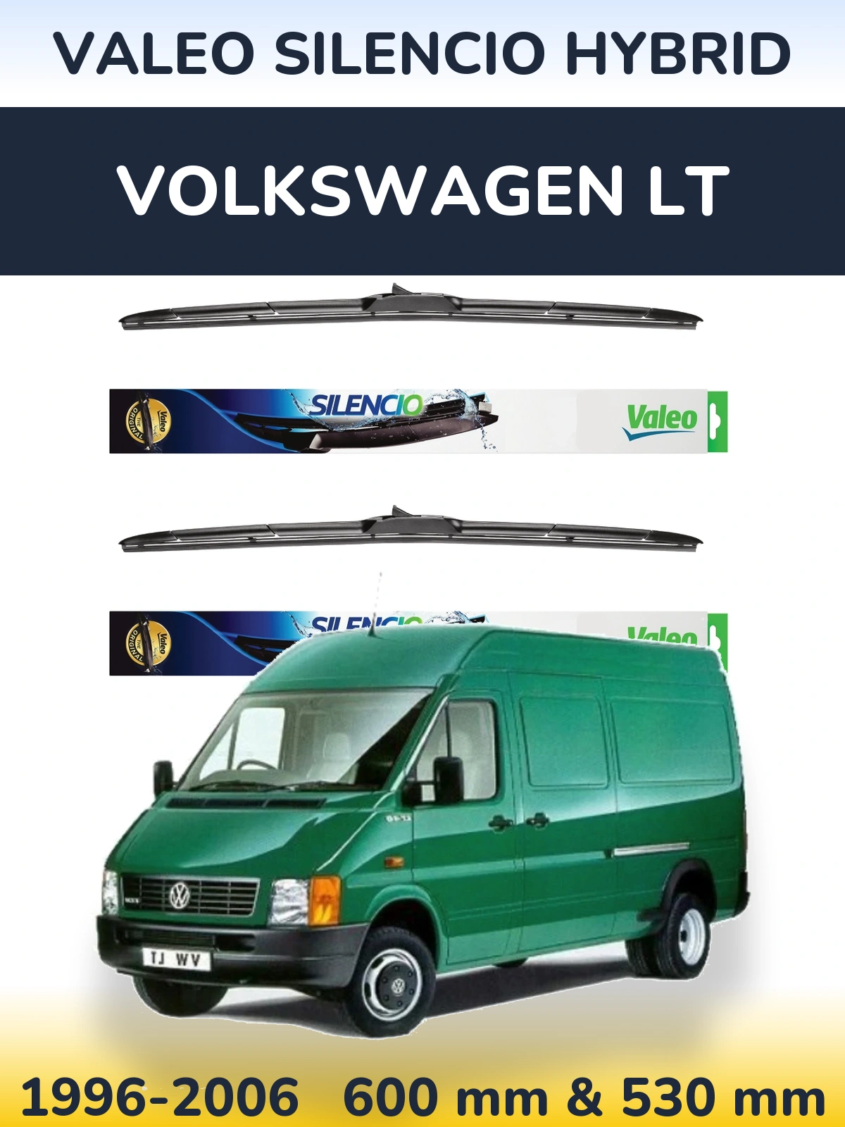Комплект передніх щіток Valeo Silencio Hybrid 600 & 530 мм для Volkswagen LT 1996-2006