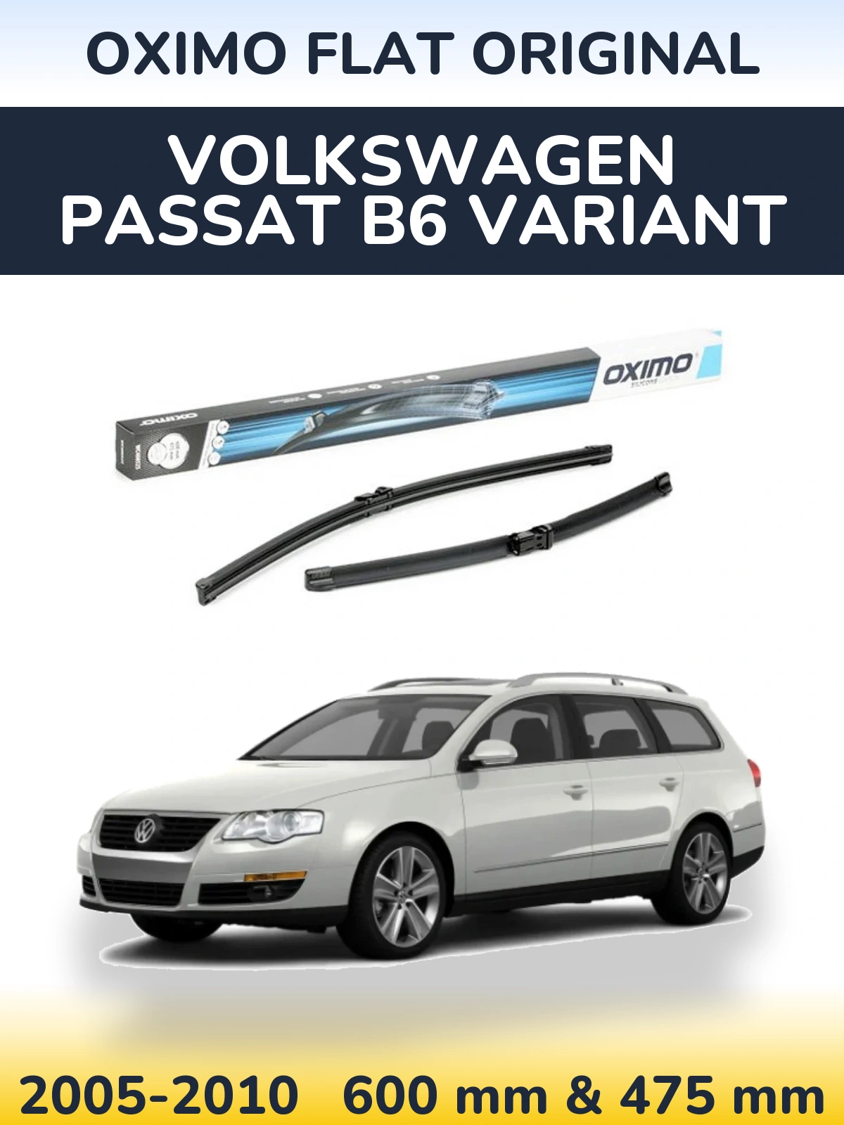 Komplet przednich wycieraczek Oximo Flat Original 600 & 475 mm do Volkswagen Passat B6 Variant 2005-2010